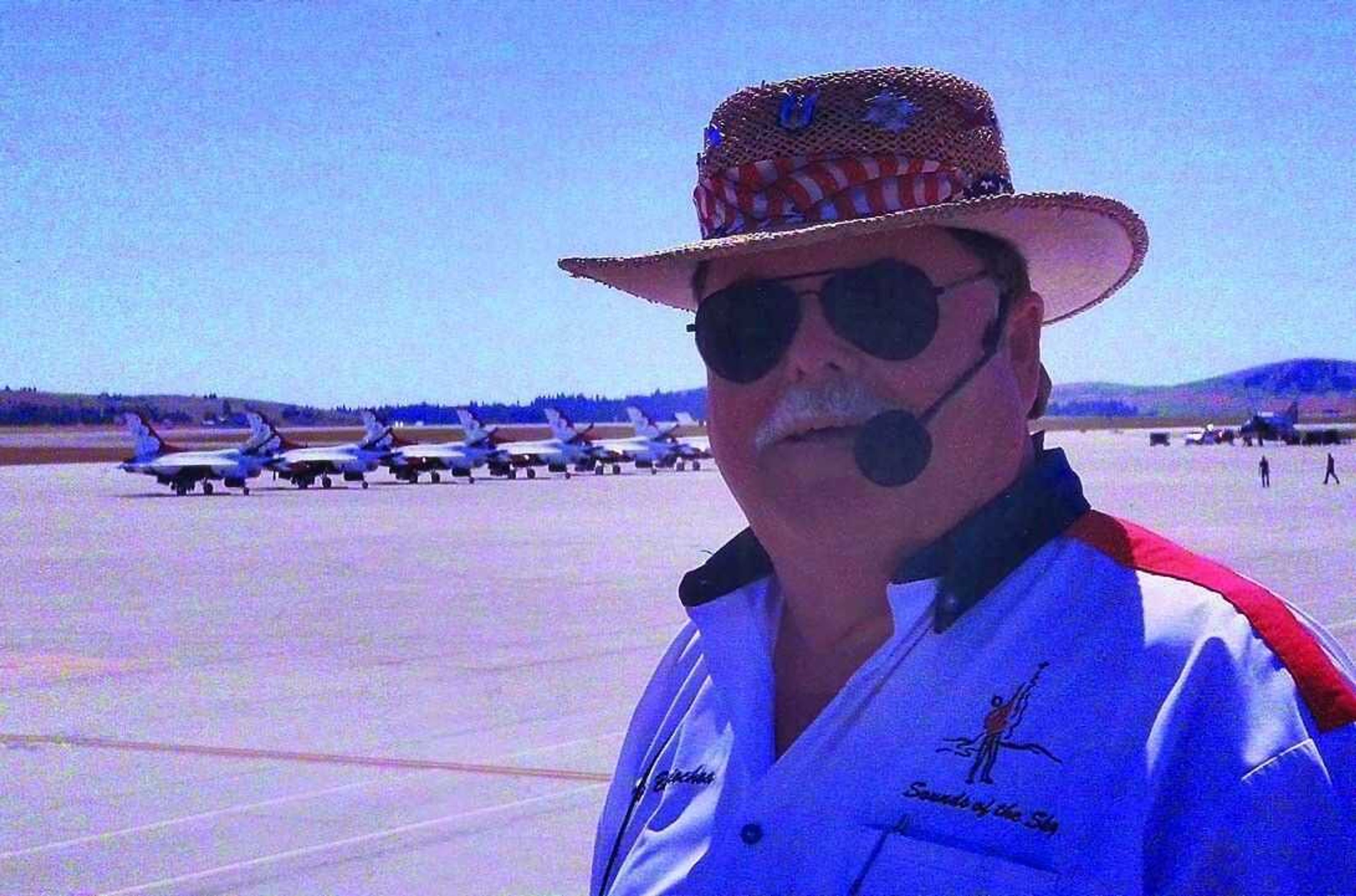 Mike Berriochoa will be the announcer at the Gunfighter Skies 2011 open house in two weeks. <i><small>Photo by Brian S. Orban</i></small>