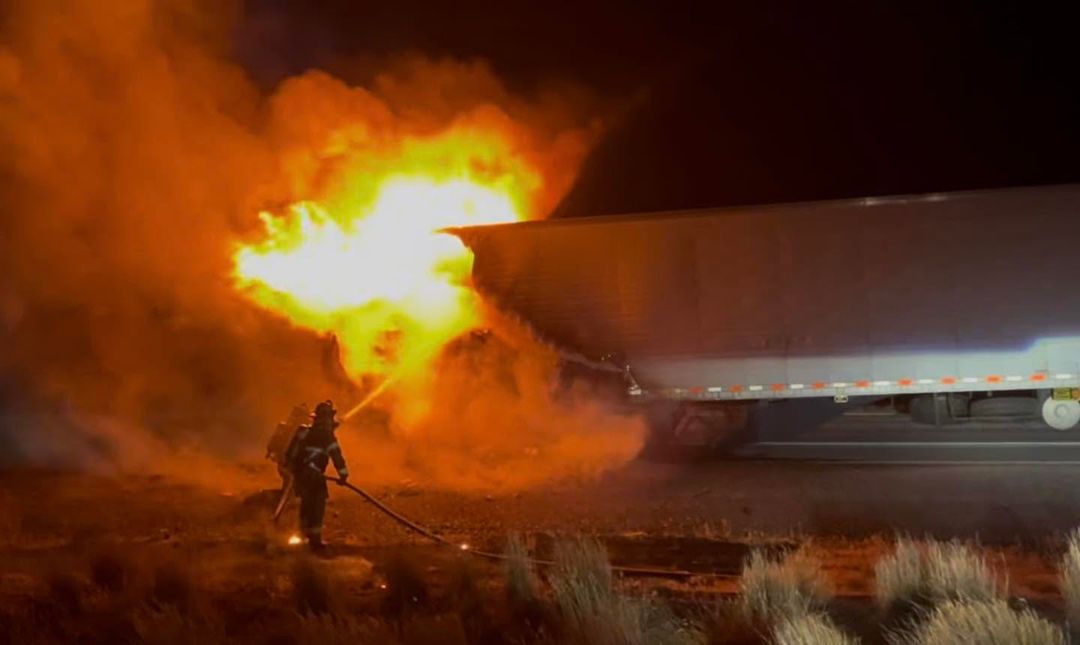 Mountain Home firefighters extinguish trailer fire on Inters...