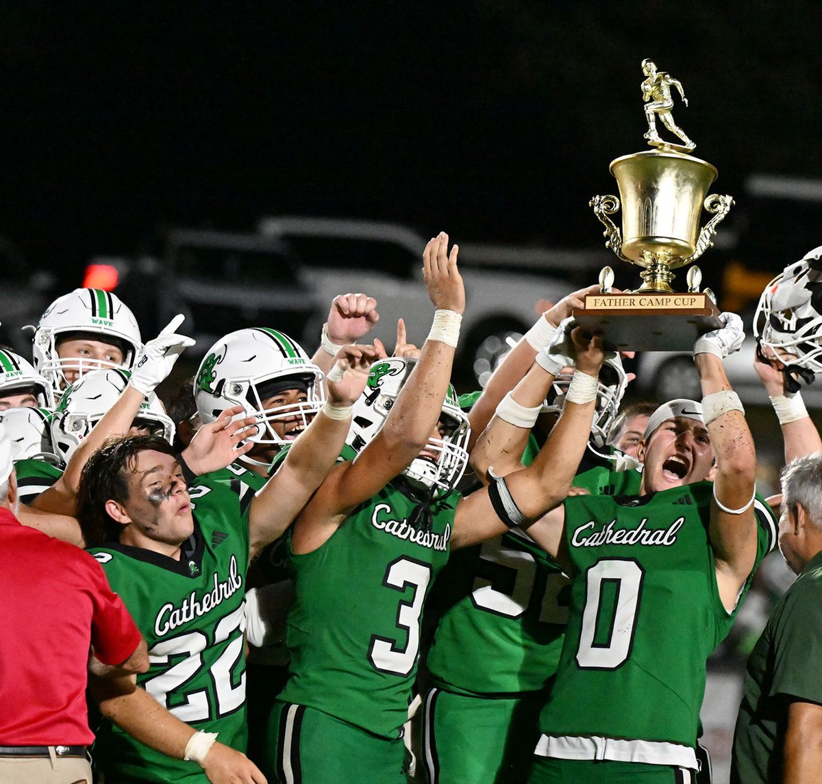 Andy Keith's 3 total TDs helps Cathedral defeat rival St. Aloysius as Green Wave keeps Father Camp Cup