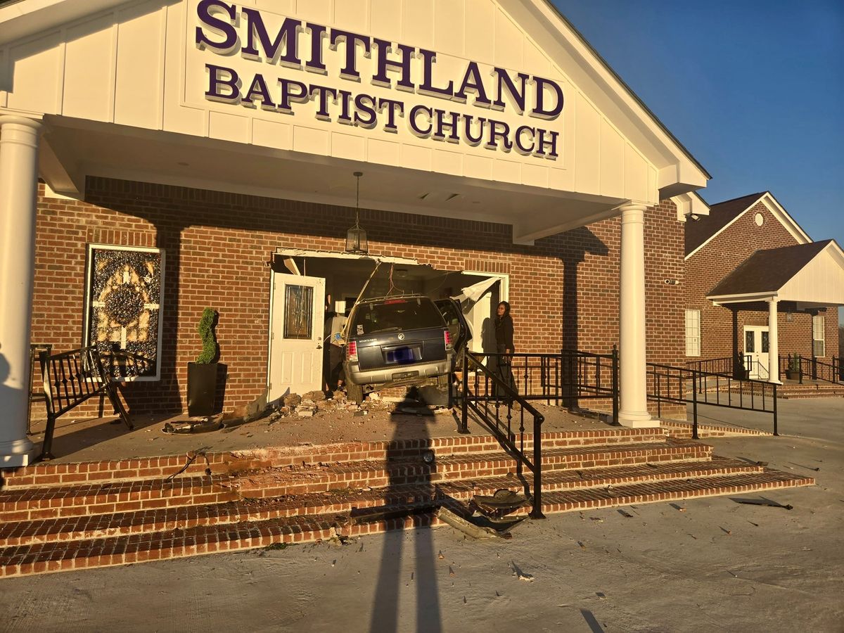 Driver crashes into church building after suffering medical emergency