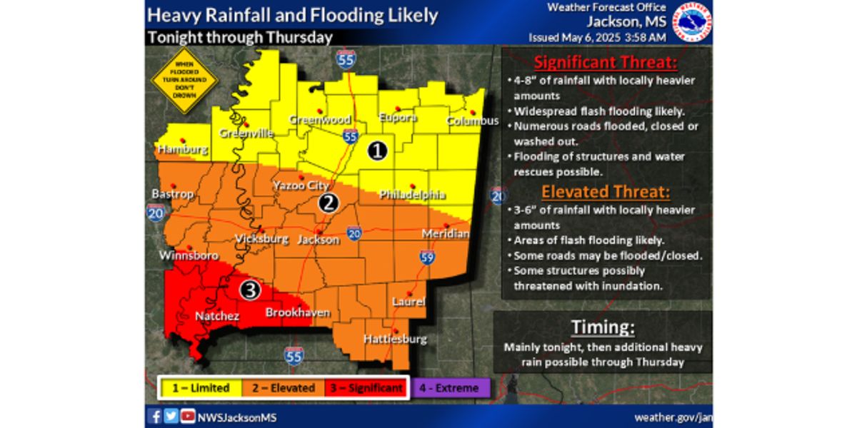 Flood Watch: Heavy rain up to eight inches possible in areas