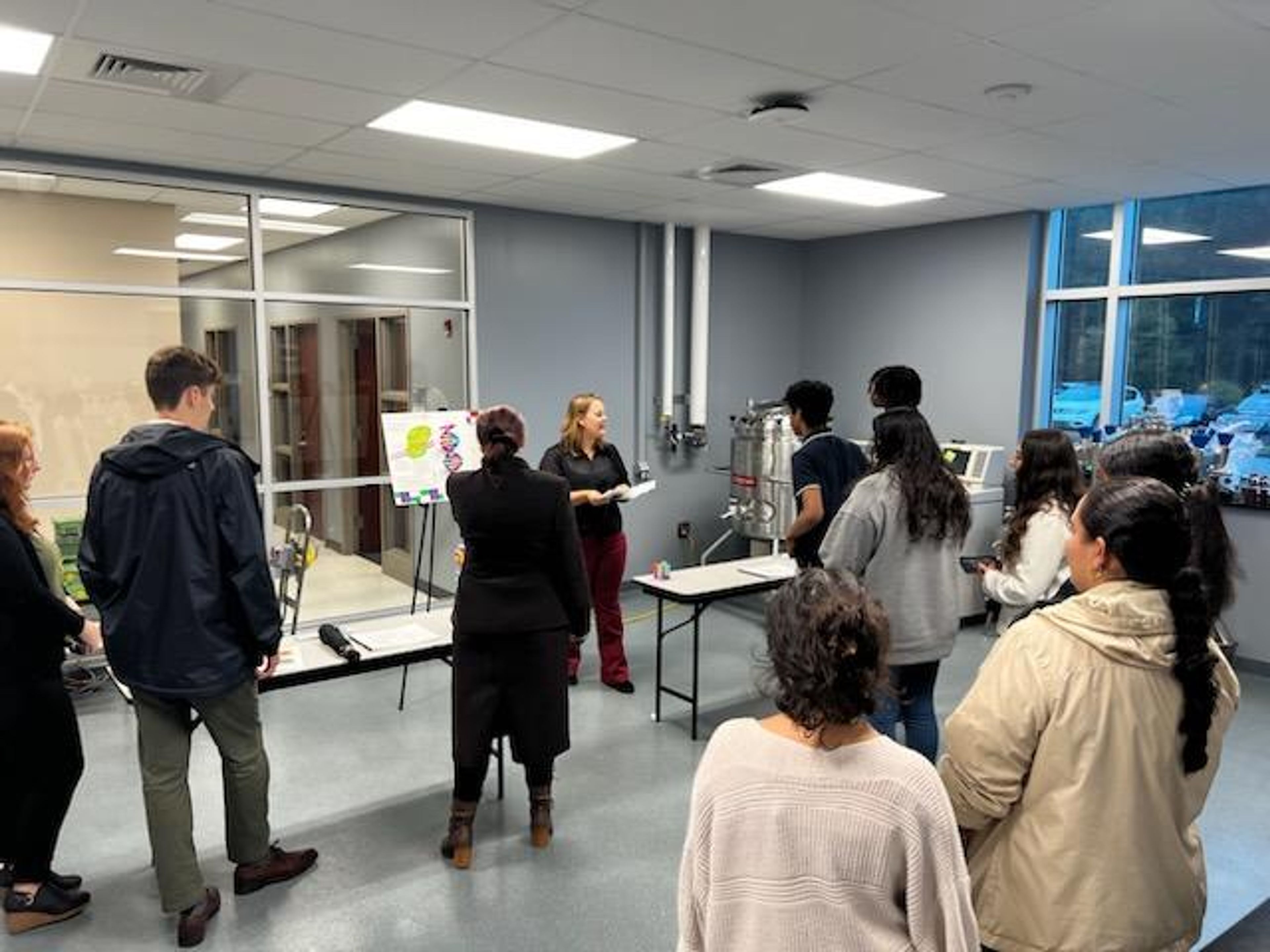 Johnston County Public School students tour the Workforce Development in Clayton to learn more about careers in Biotechnology and the opportunity to earn a BioWork certificate in high school. Photo courtesy Johnston Community College