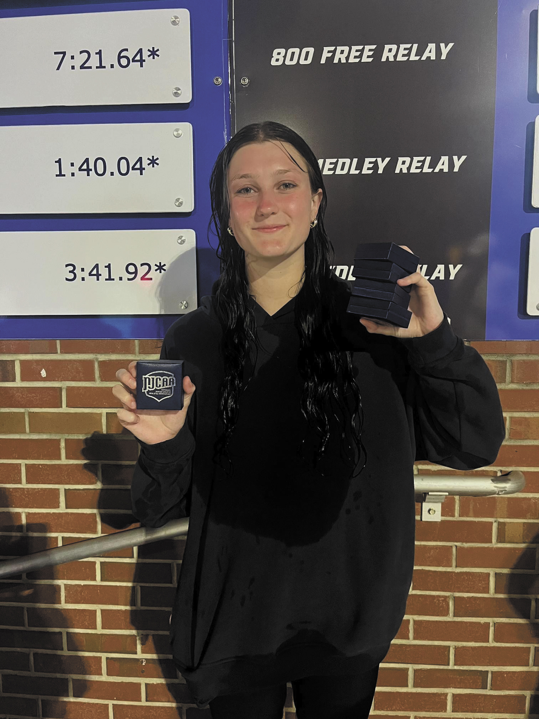 Stewart leads Barton’s women’s swim team with the squad’s highest point total