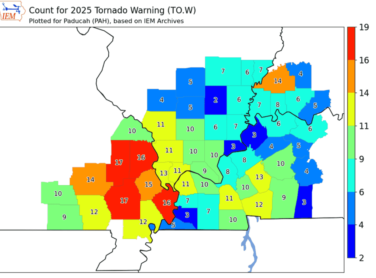 NWS: Bollinger County had 17 tornado warnings in 2025