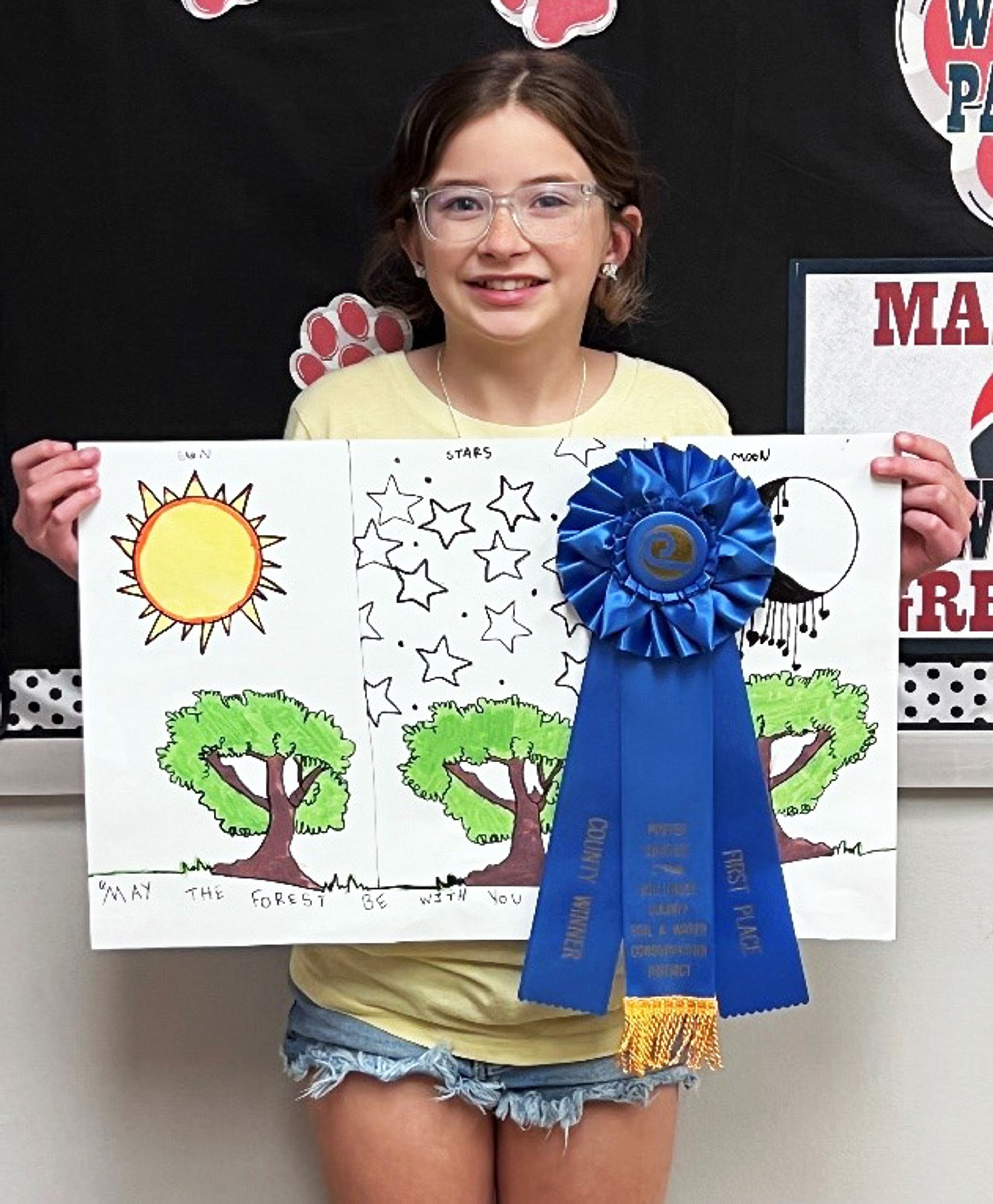 Winner from Meadow Heights is Karly Seabaugh, fifth grade, first place.