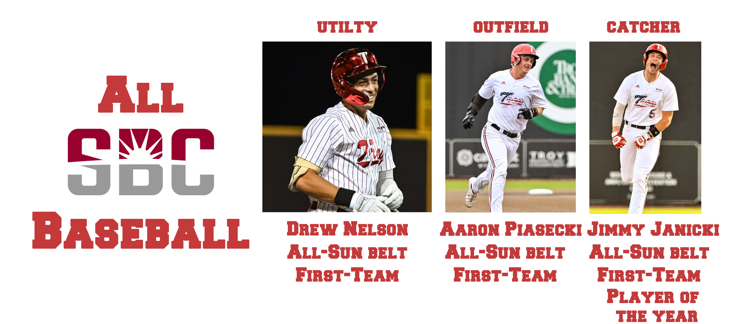 Trio of Trojans earn All-Sun Belt honors, Janicki named Play