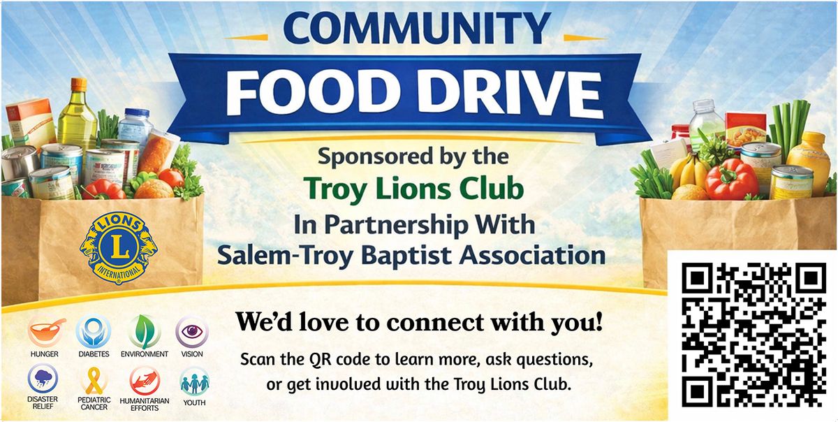 Troy Lions Club to host community food drive