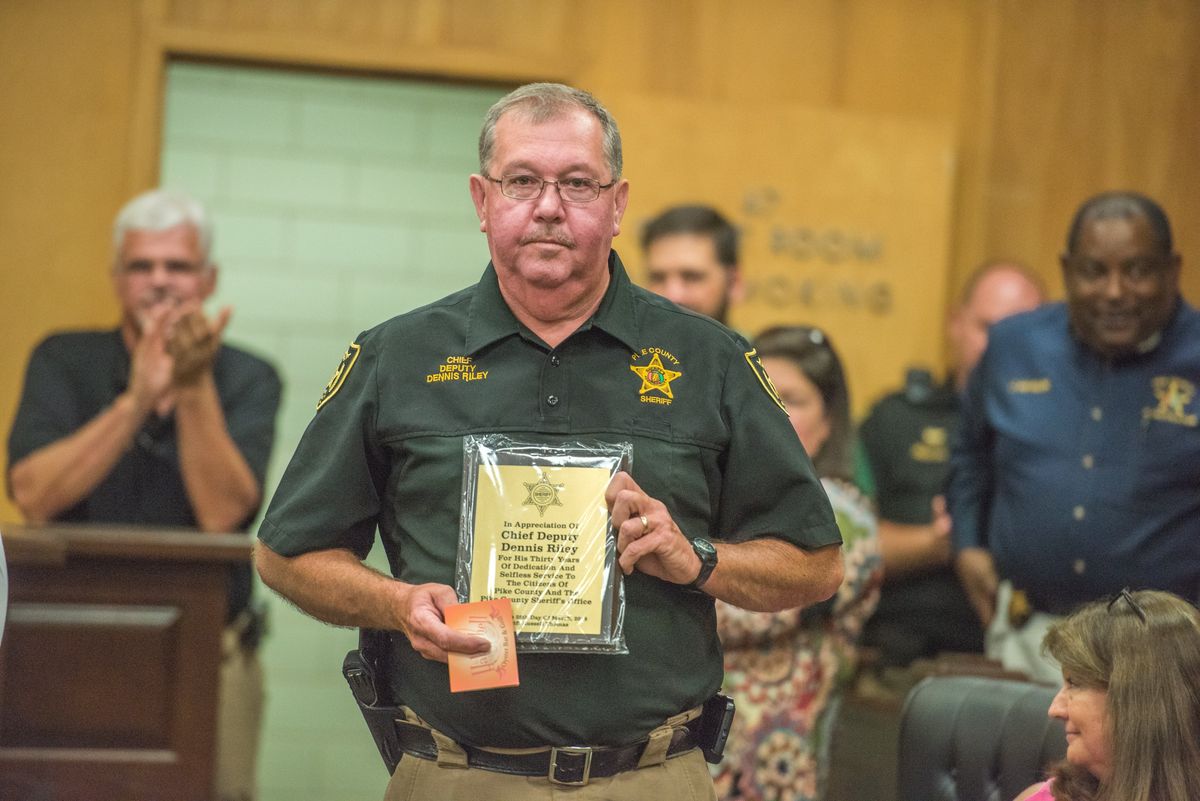 HONORED: Chief Deputy Dennis Riley retires