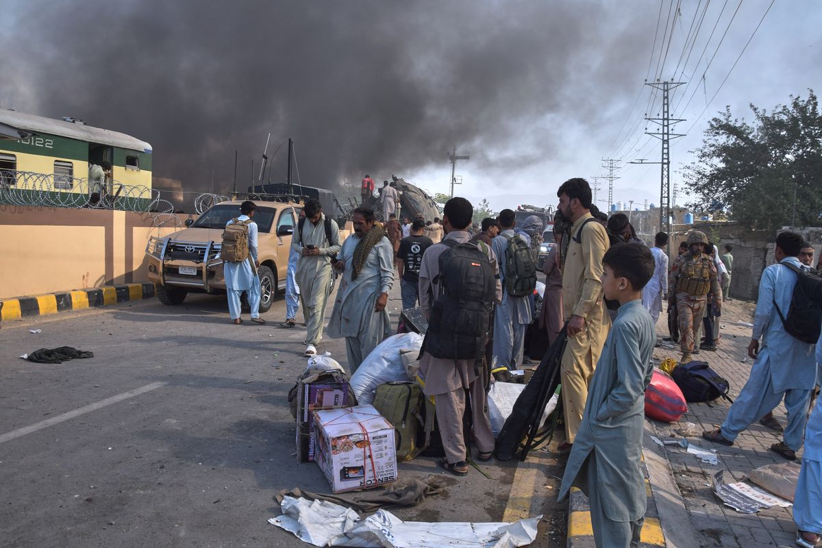 A suicide bombing near a railway track in southwest Pakistan...