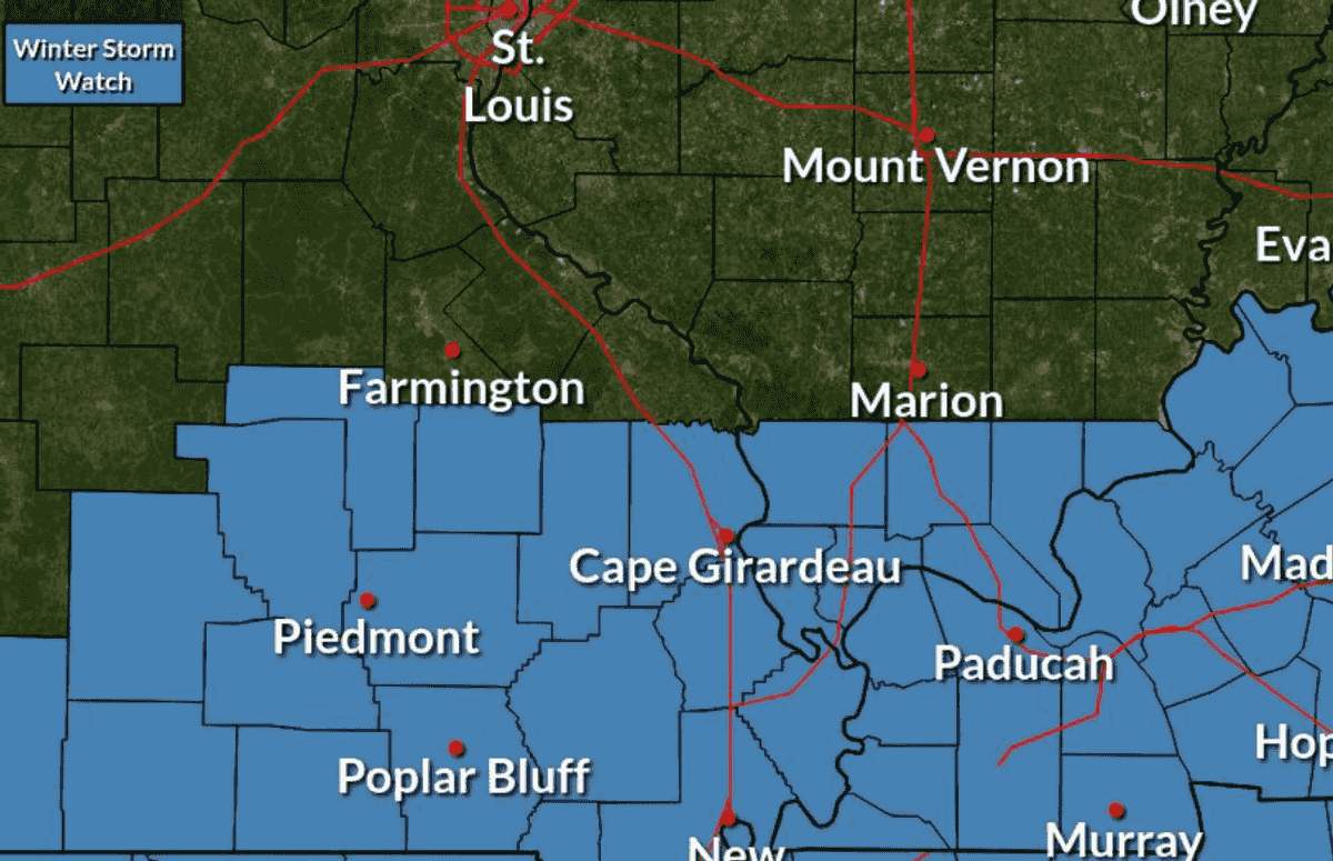 County under winter storm watch, possible 4 to 6 inches of s...