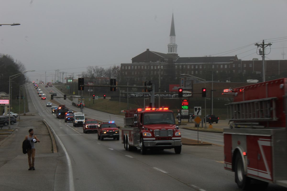 Body of fallen firefighter transferred to funeral home with ...