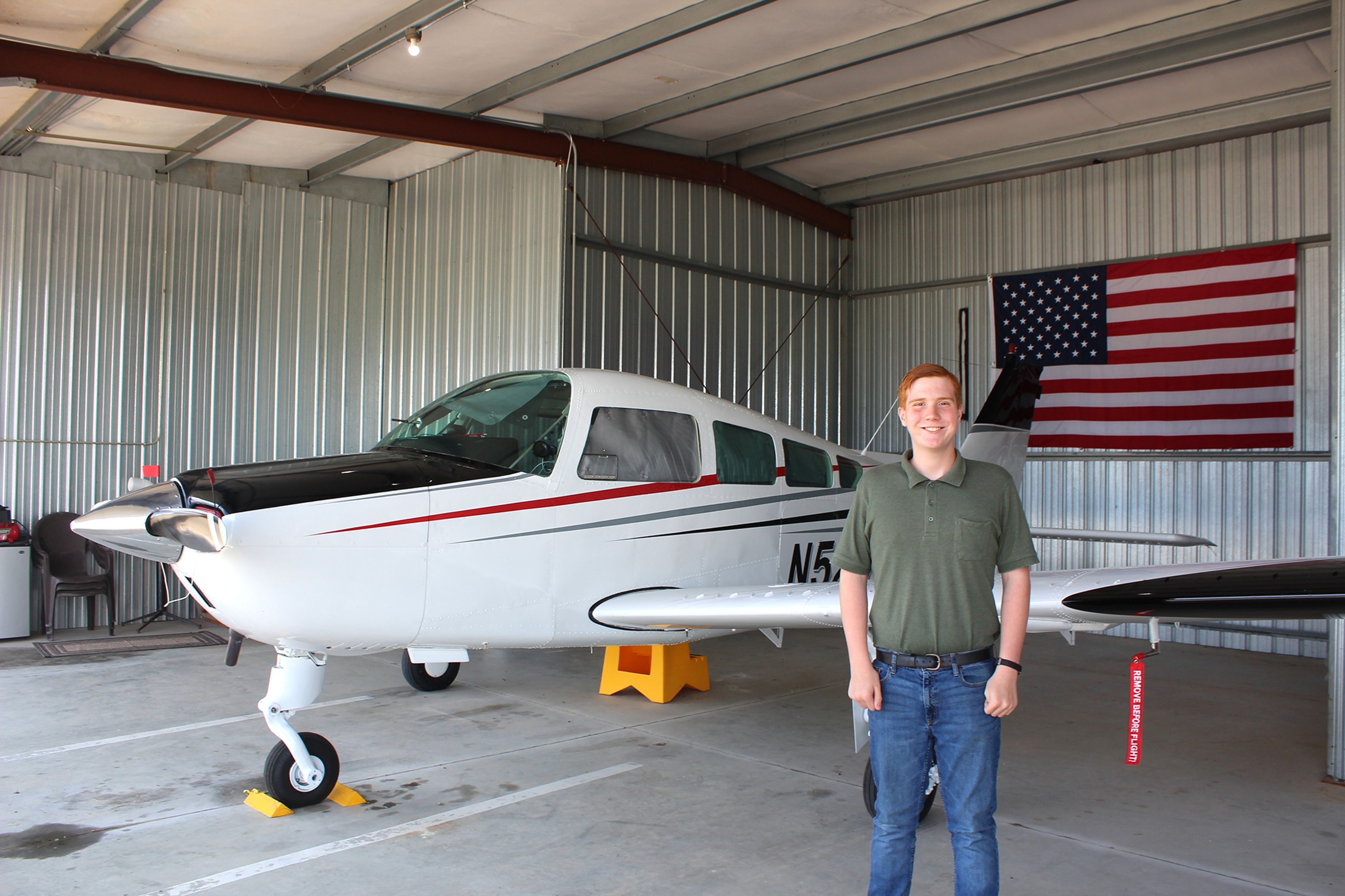 At just 14, this teen has already flown solo and logged 75 flight hours  