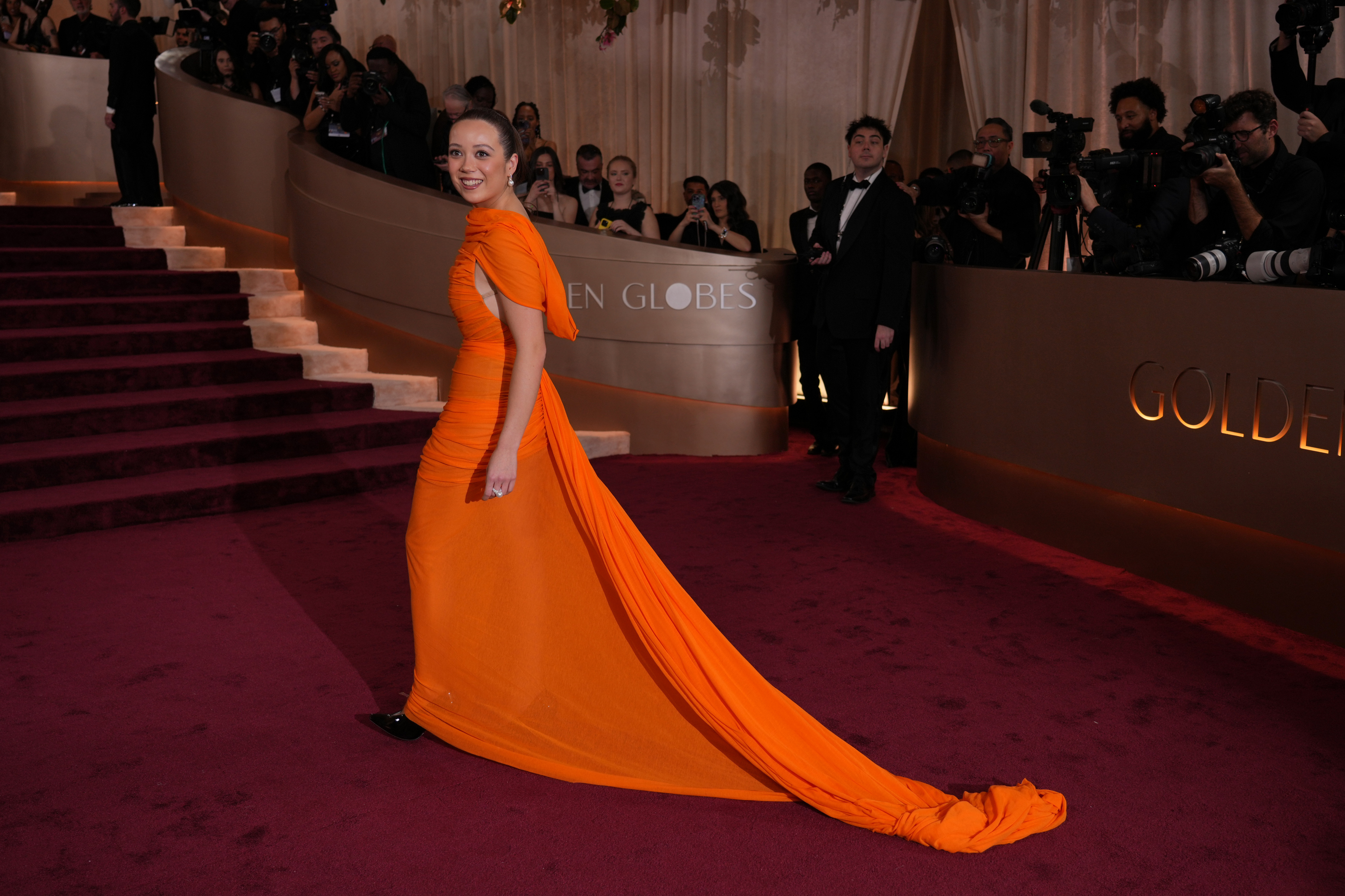 See photos of stars arriving for the 2026 Golden Globe Award...