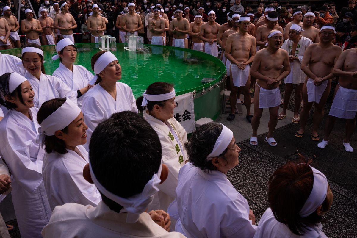 Braving the cold: Tokyo's New Year's ritual of ice baths, in...