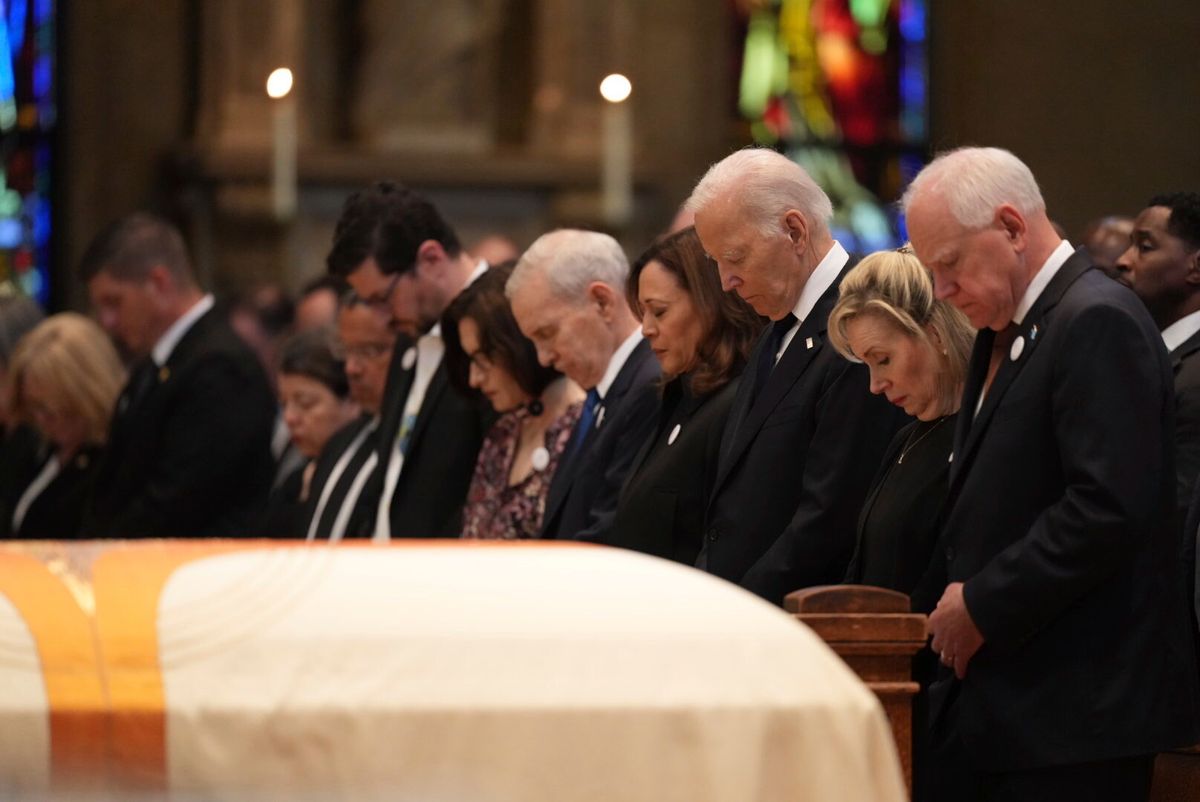 Biden, Harris and Walz attend funeral for former Minnesota House Speak...