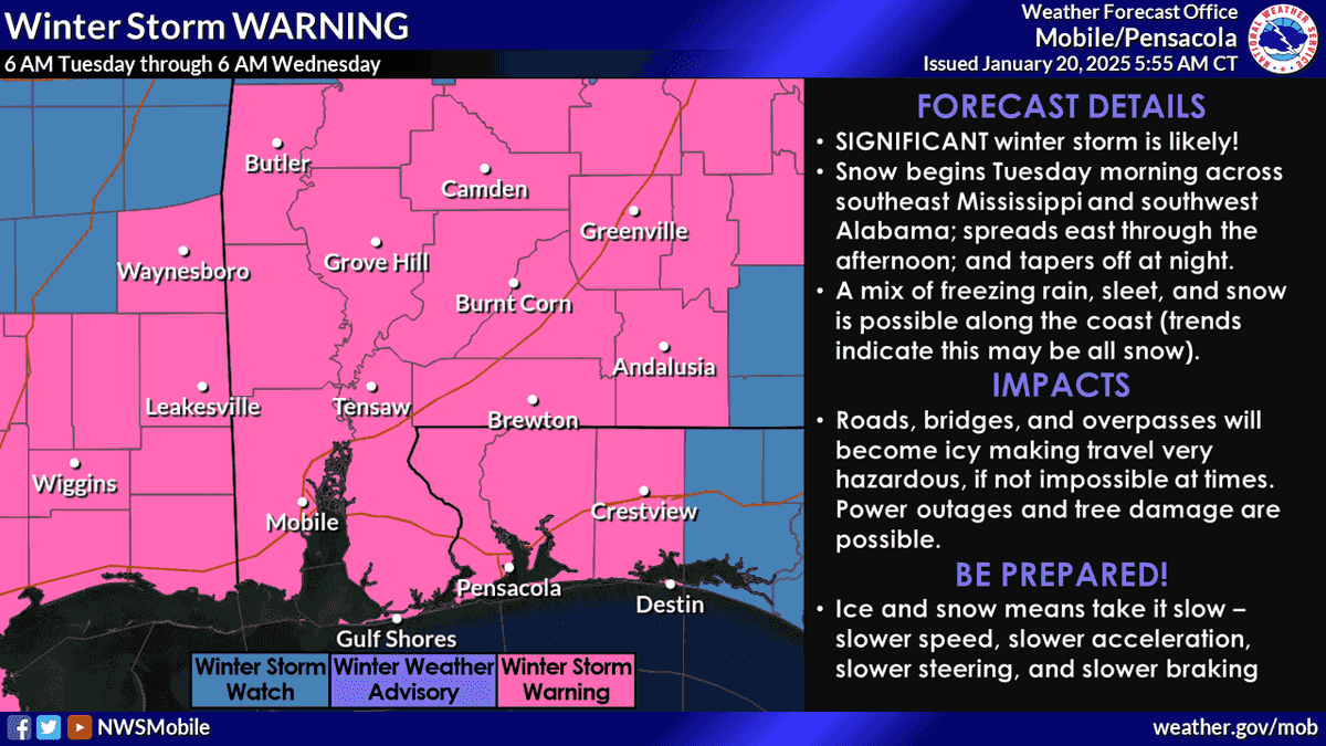 Winter Storm Warning issued: Snow is likely