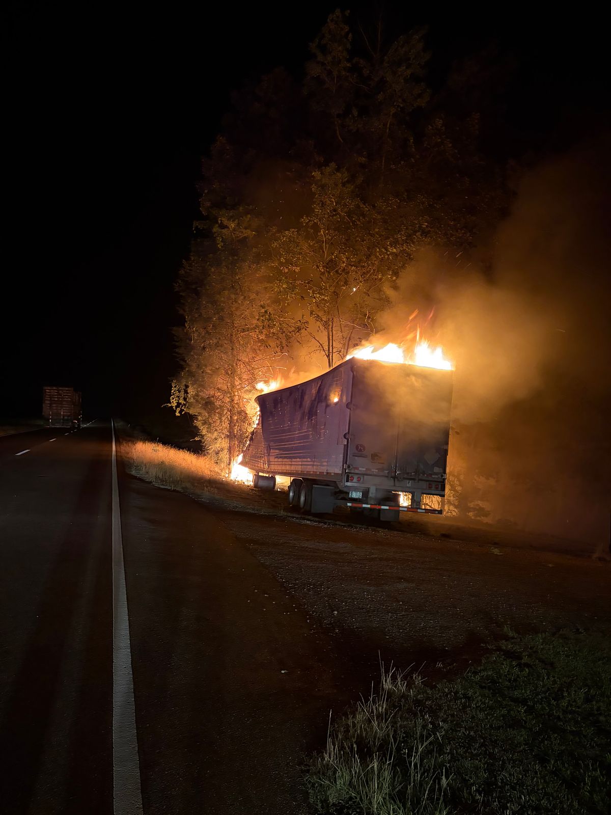 Accident results in commercial vehicle fire