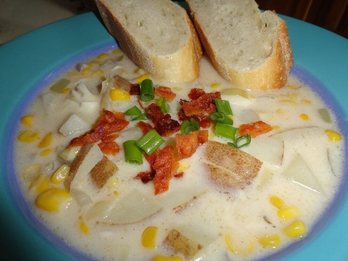 Three types of chowder in honor of Day at the Docks