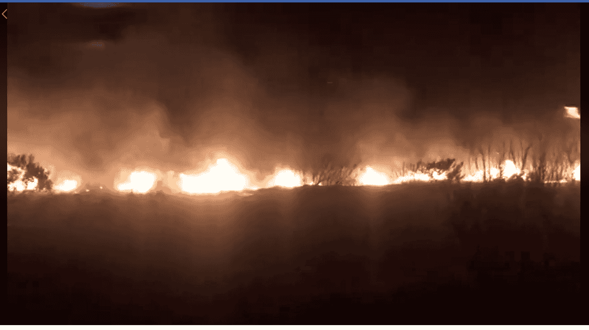 Brush fire in Pea Island NWR flared Saturday night