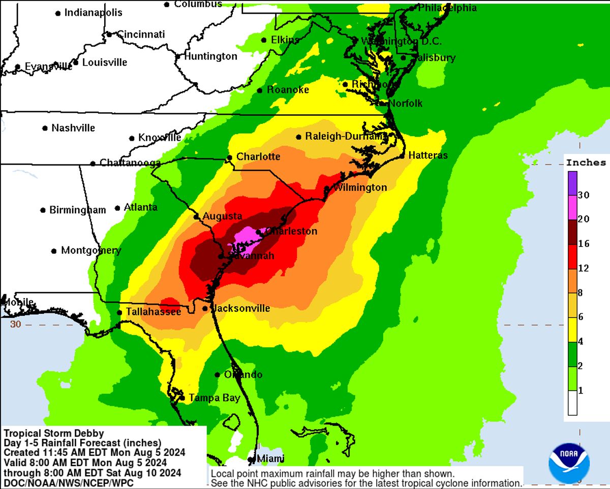 Tropical Storm Debby could bring heavy rain, flooding to Wil...