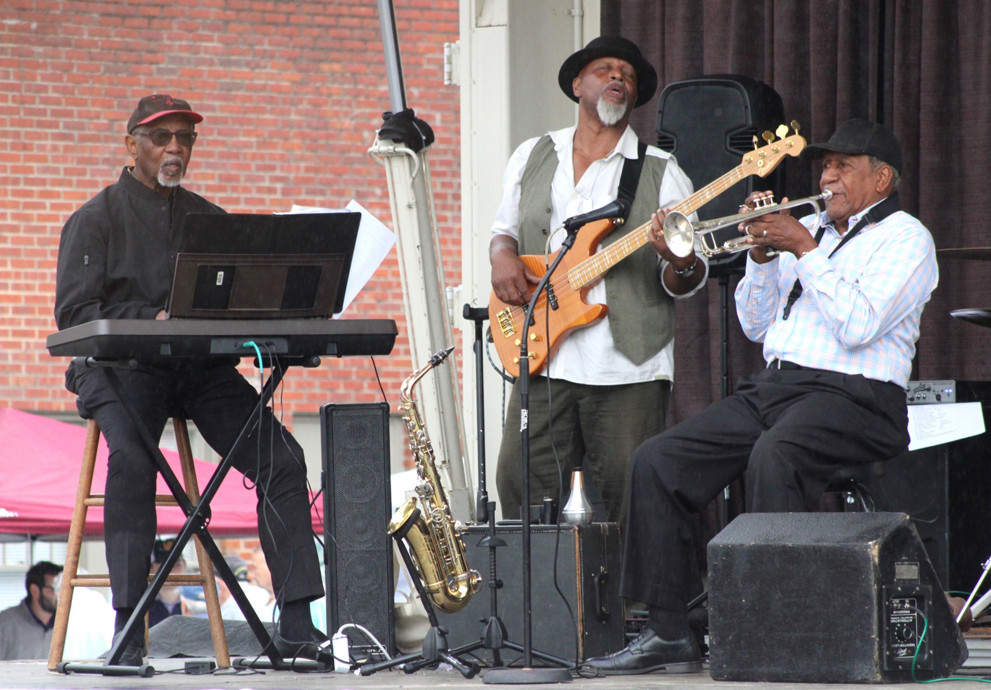 Bill Myers, Dale Bryce and Dick Knight perform with The Monitors at their last gig in Spring Hope on Saturday. Drew C. Wilson | Times