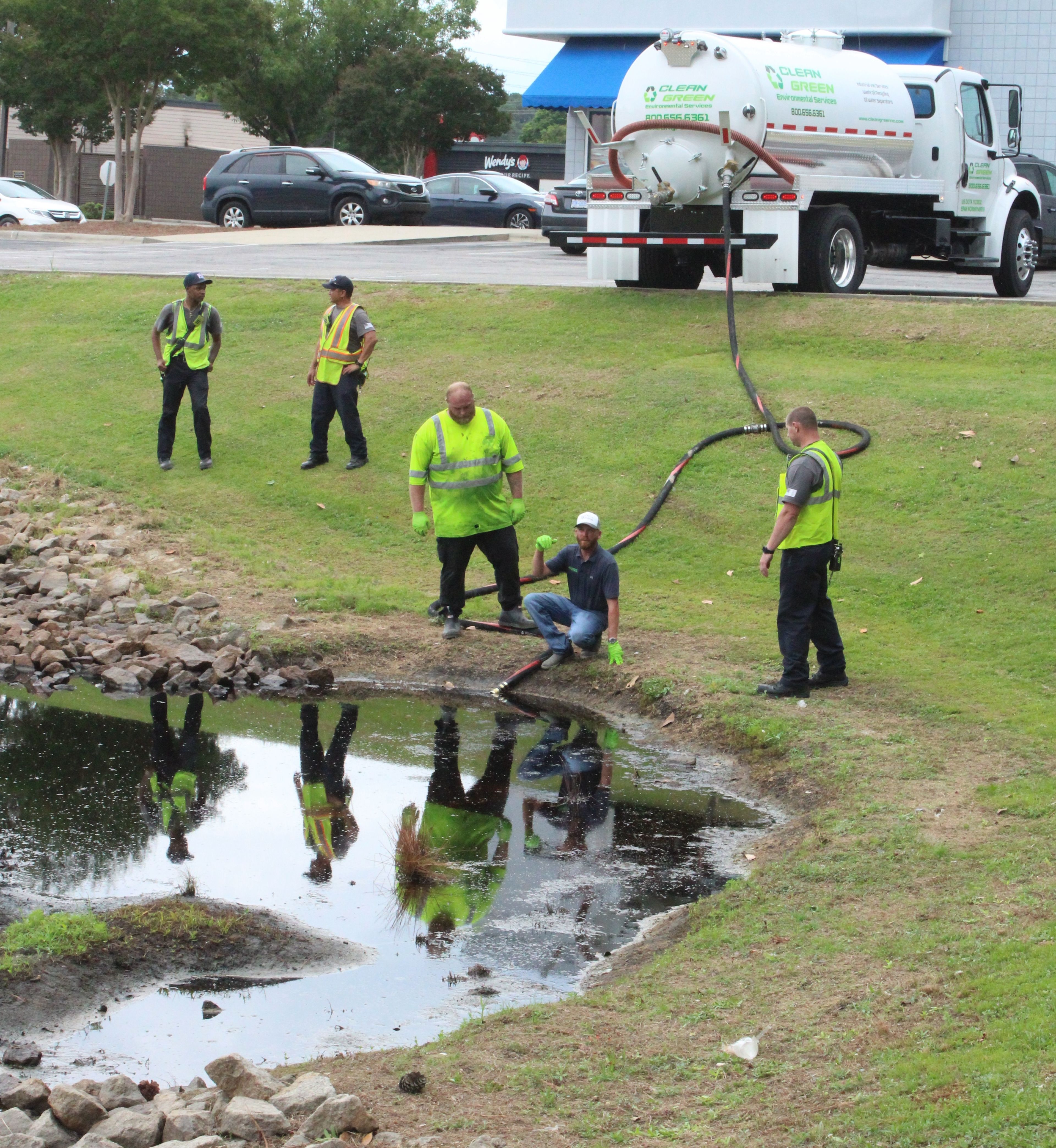 Spill linked to oil change business