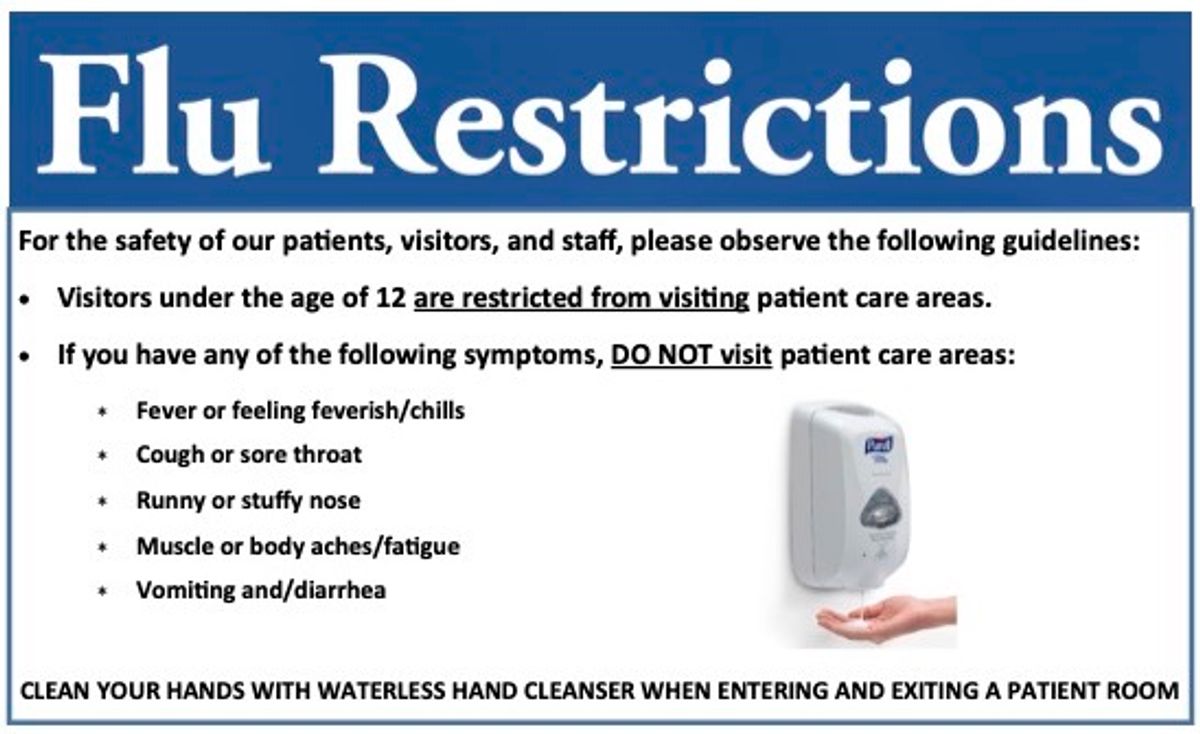 Hospital restricting visitors as flu cases rise