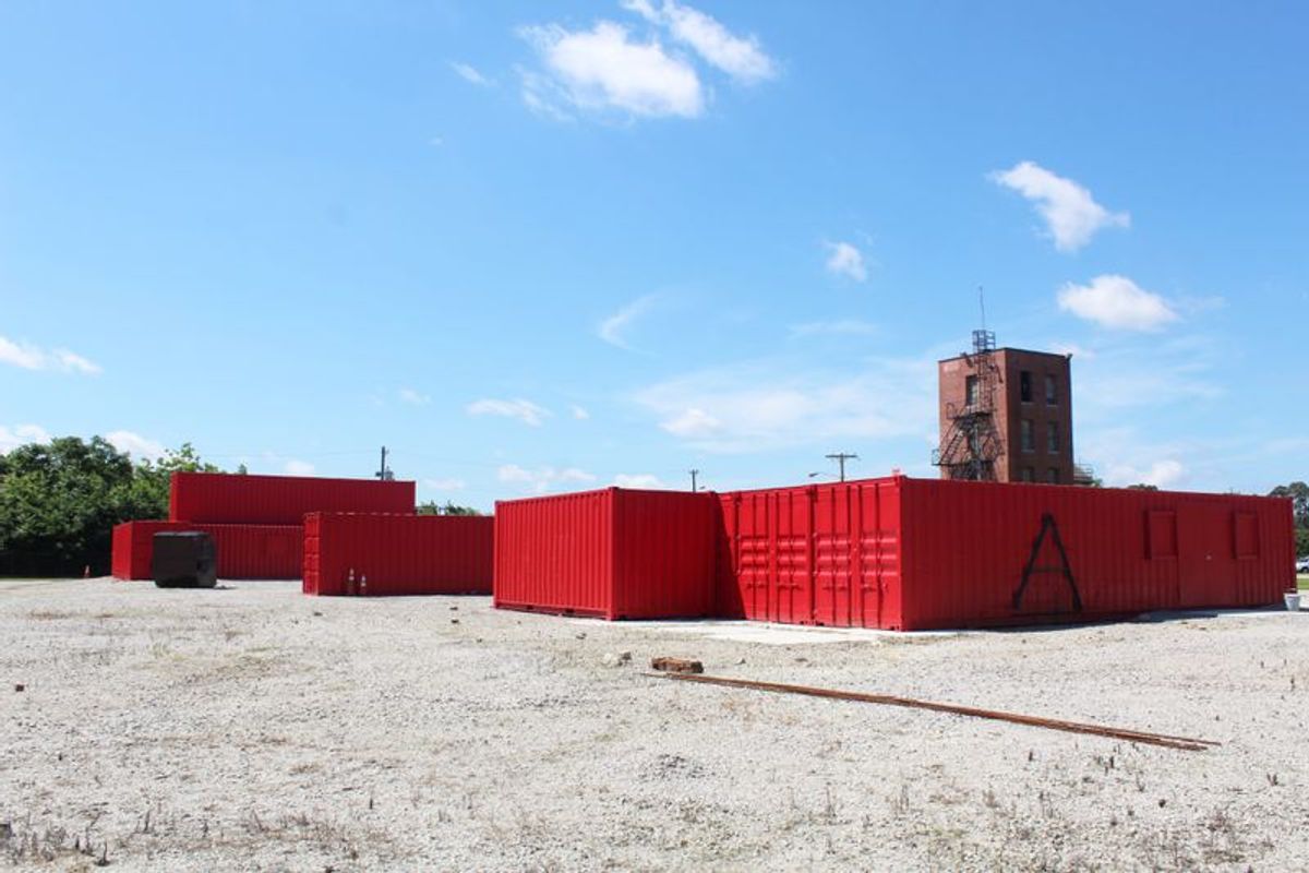 Shipping containers provide firefighter training