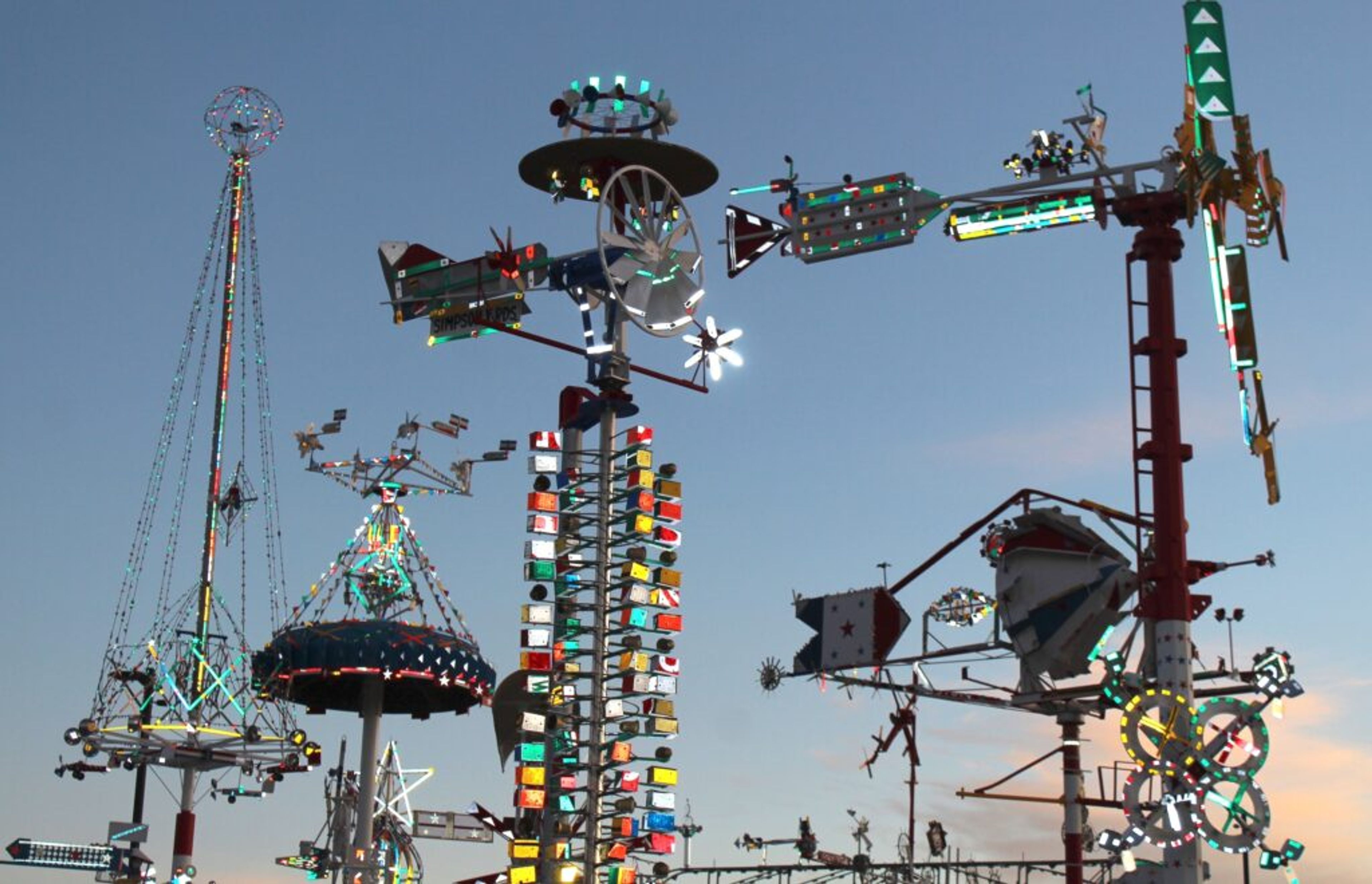 Blue lights will glow in the Vollis Simpson Whirligig Park pavilion every night during April to bring awareness to Child Abuse Prevention Month.