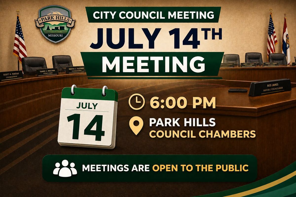 Park Hills City Council July 14 Meeting Agenda Overview