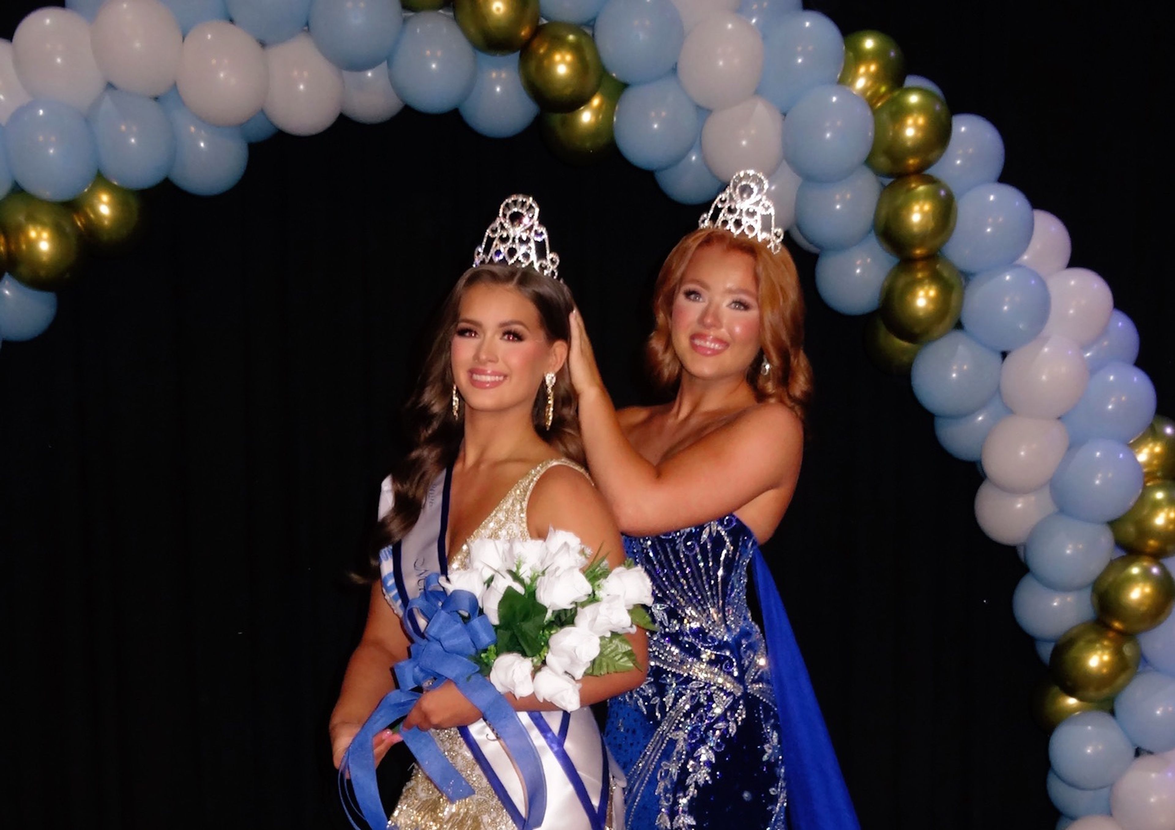 2026 Miss Chilton County Queen Kimber Ray is crowned by the 2025 Miss Chilton County Queen Allie Fulmer.