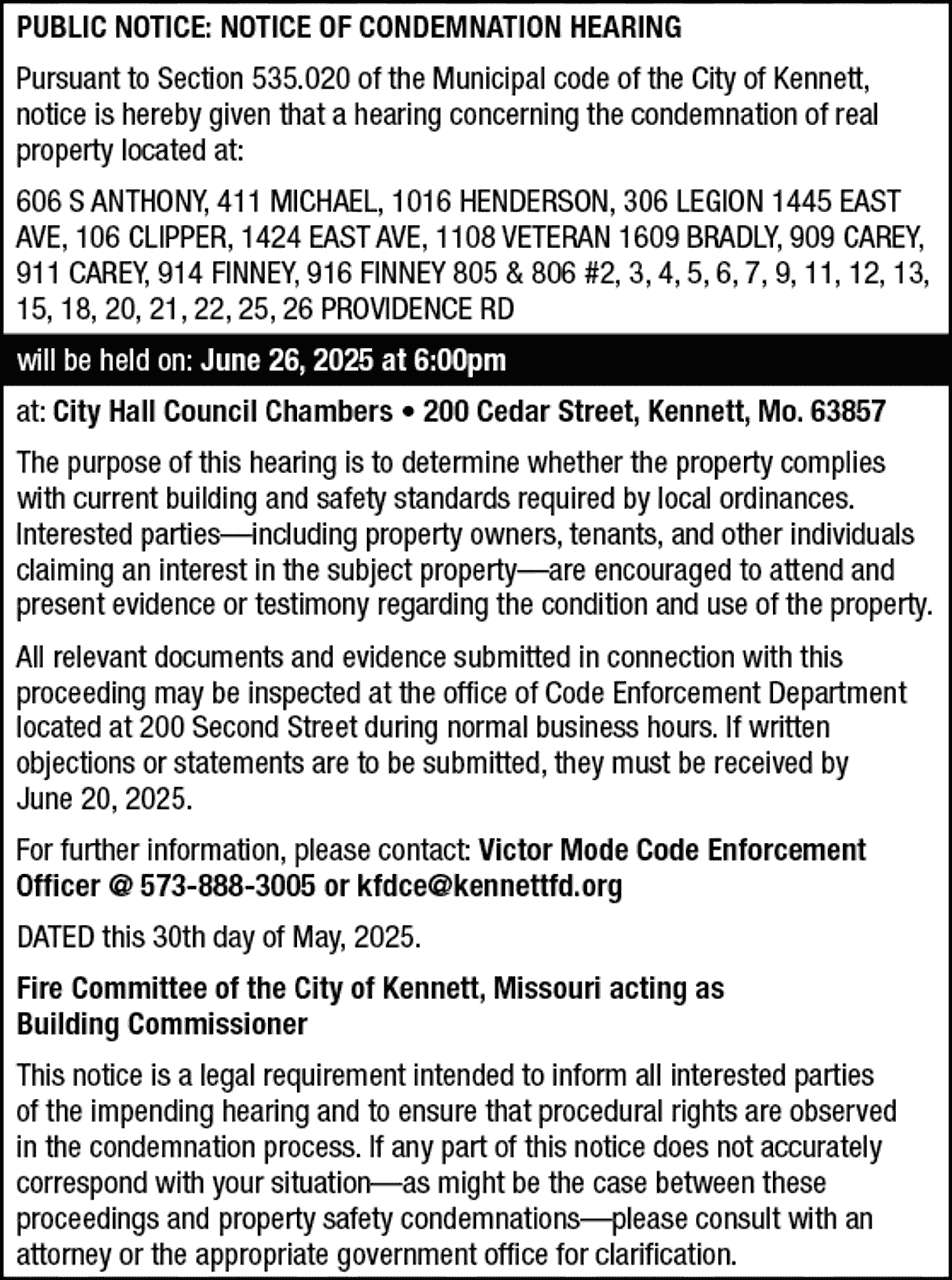 City of Kennett