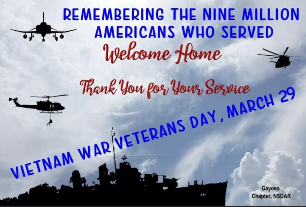Gayoso Chapter NSDAR calls for a belated ‘welcome home’ for Vietnam-era veterans on March 29