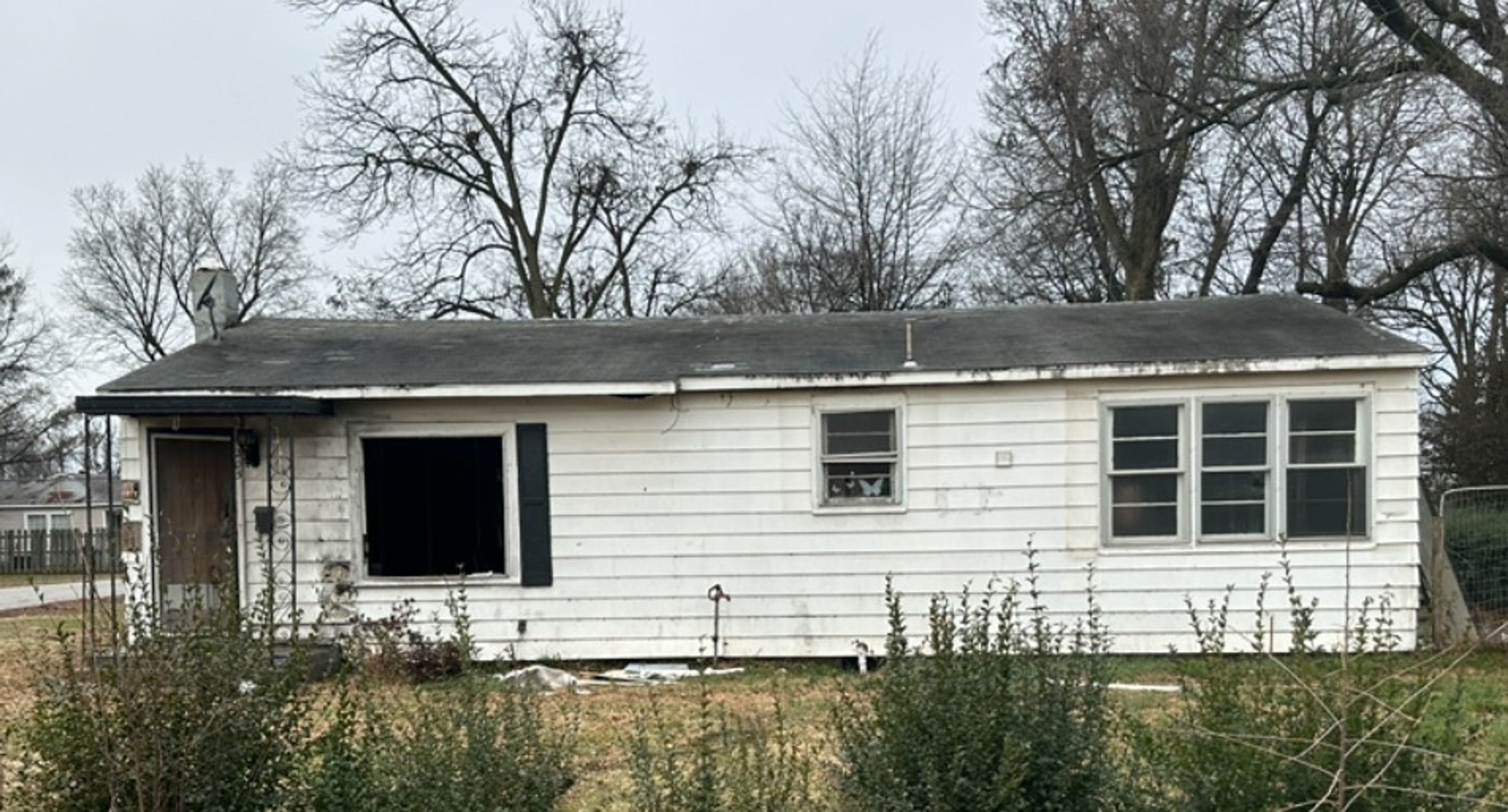 The burned-out home at 205 Michael St., Kennett.