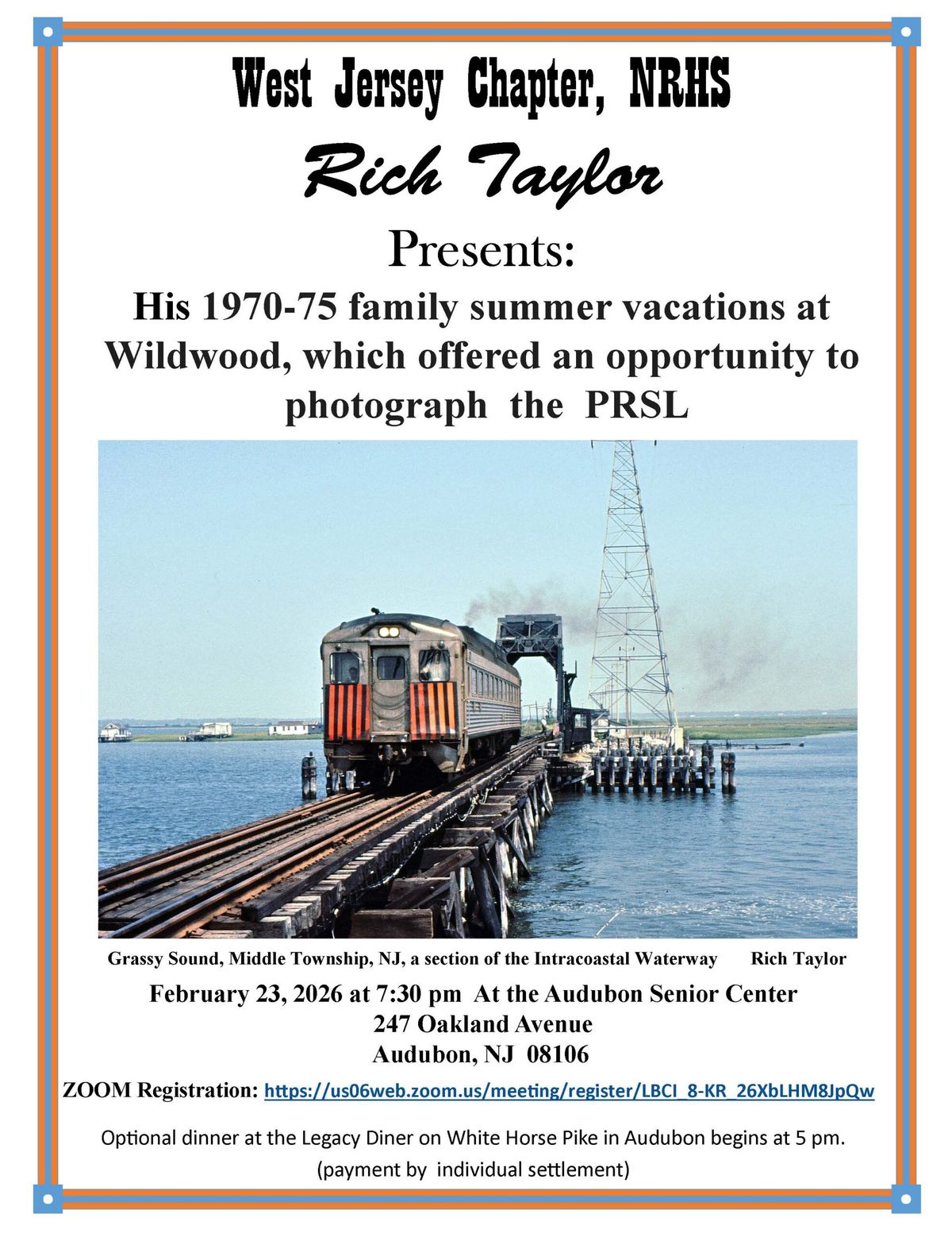 Rail Photographer Rich Taylor Shares 1970s Wildwood Images in Audubon Program