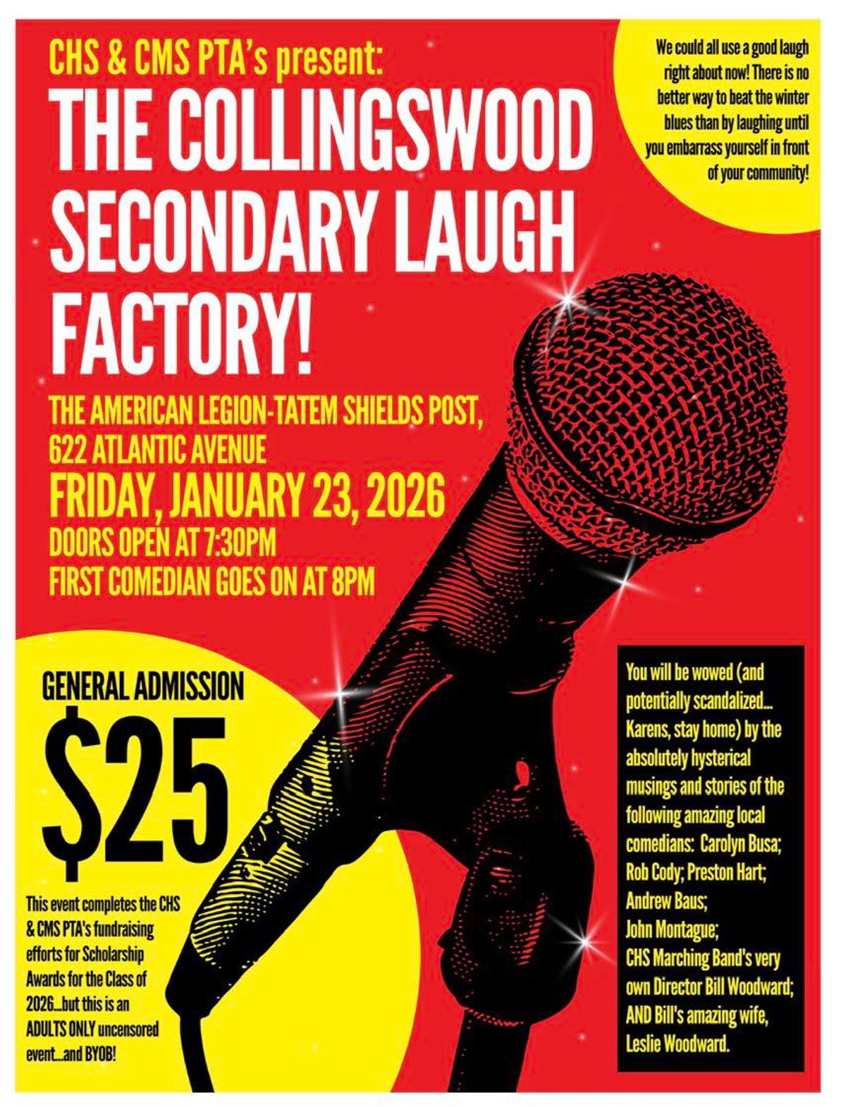 Collingswood PTA Comedy Showcase at Tatem Shields American Legion Rais...