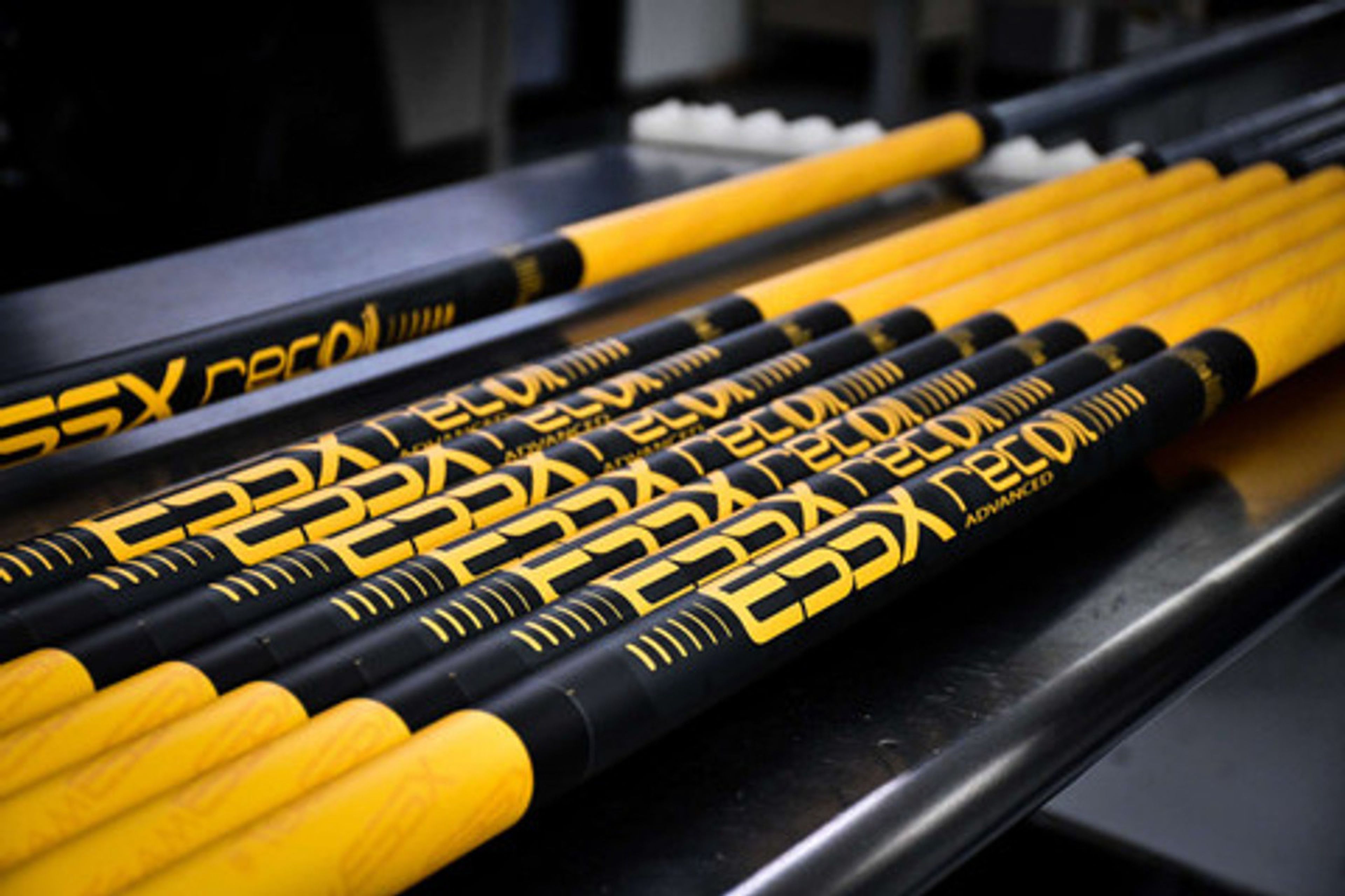 Fresh off the line... a series of ESSX recoil pole vaulting poles.