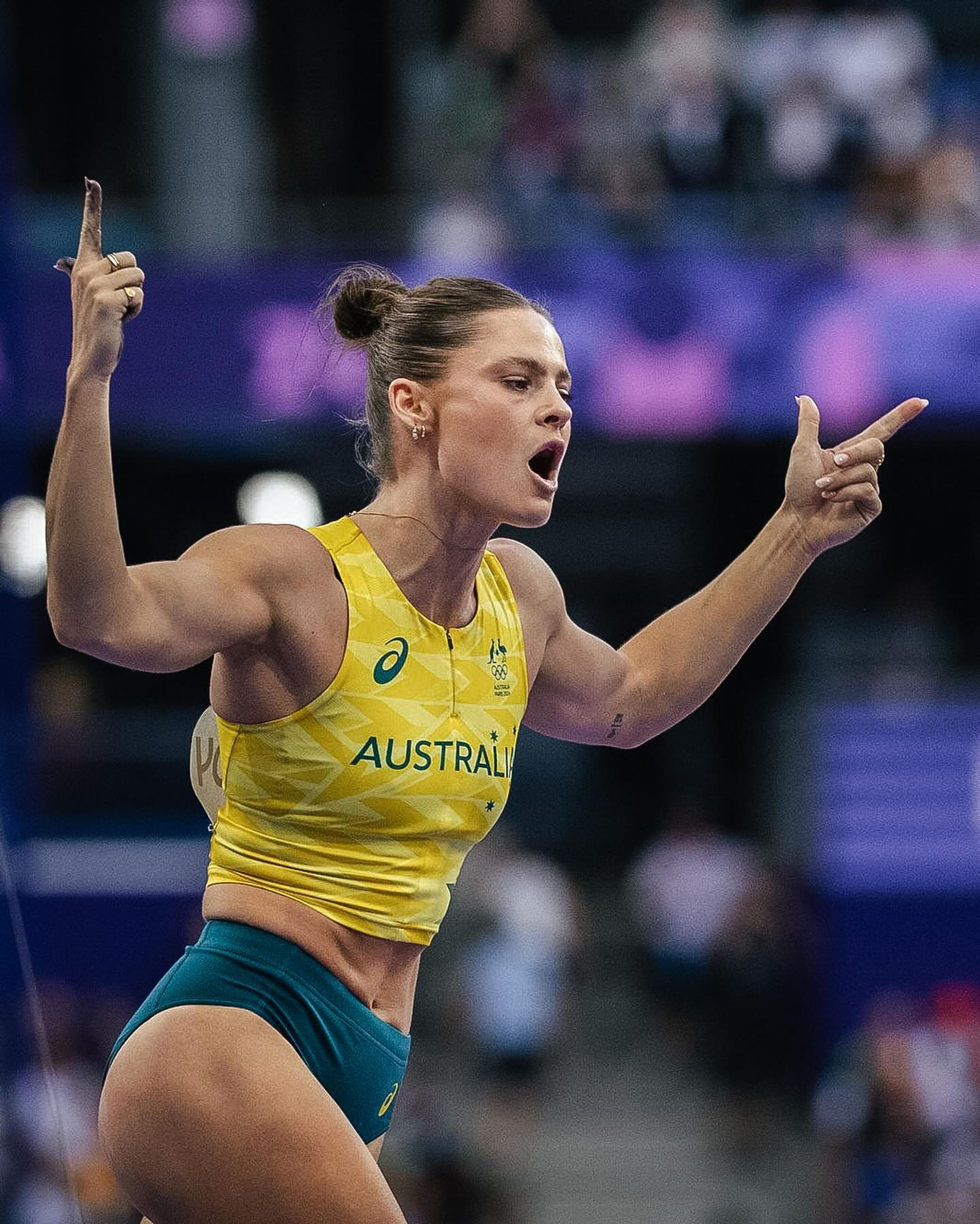 Nina's celebration after a clearance in Paris. 