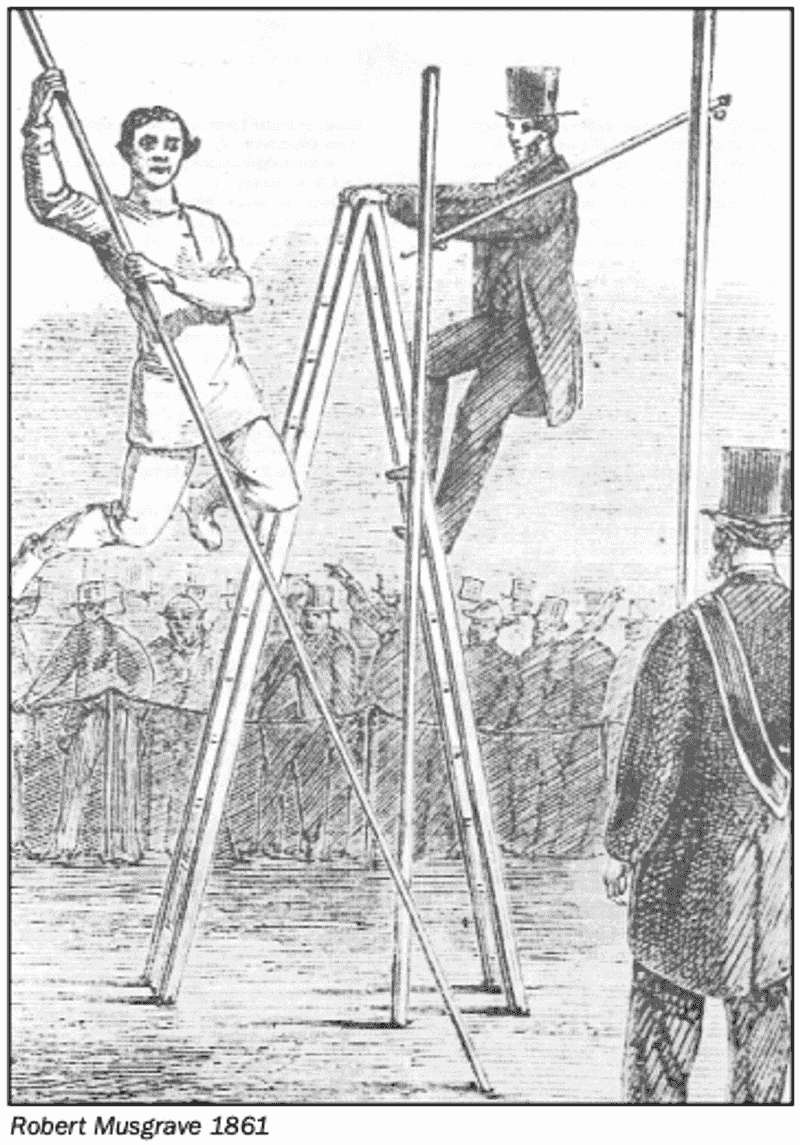 The first intercollegiate athletic meet held anywhere in the world was the Oxford versus Cambridge
affair of 1864. 