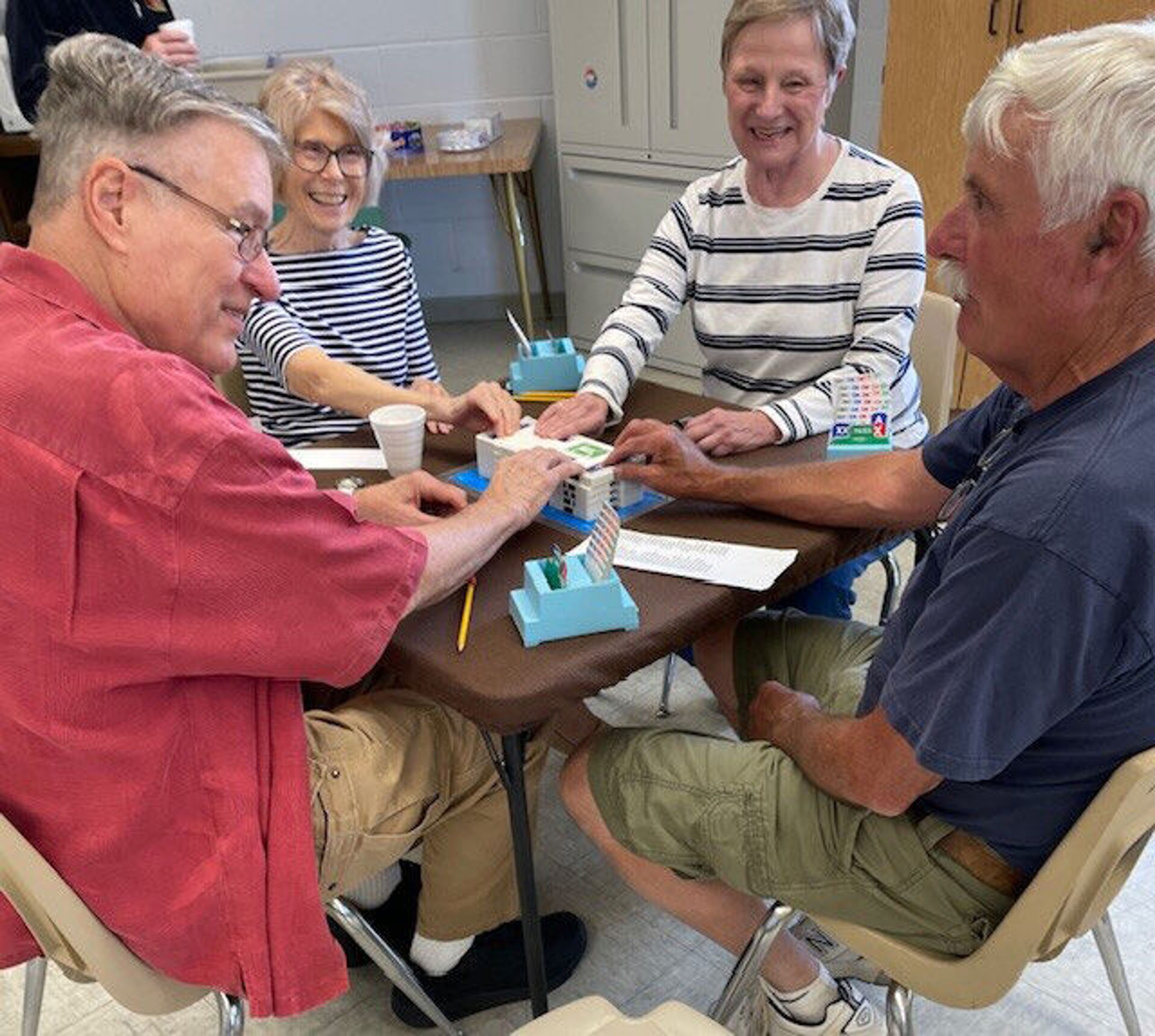 Members of the Lewis-Clark Duplicate Bridge Club celebrated June birthdays during their June 5 game at the Valley Community Center in Clarkston. Pictured are, from left, Neil Lasley, Patti Heywood, Darlene Storey and Spud Storey.