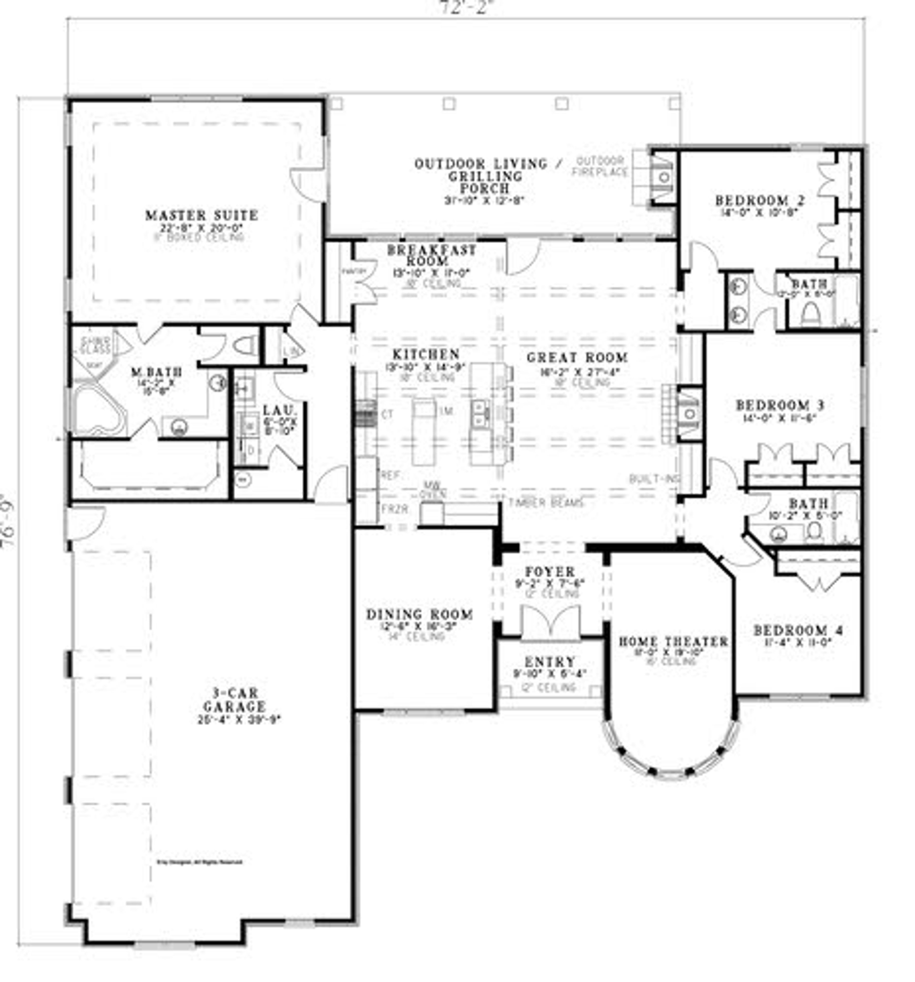 Inside, the layout is contemporary with a huge, open kitchen. See images of the plan online at www.ePlans.com/HouseOfTheWeek.