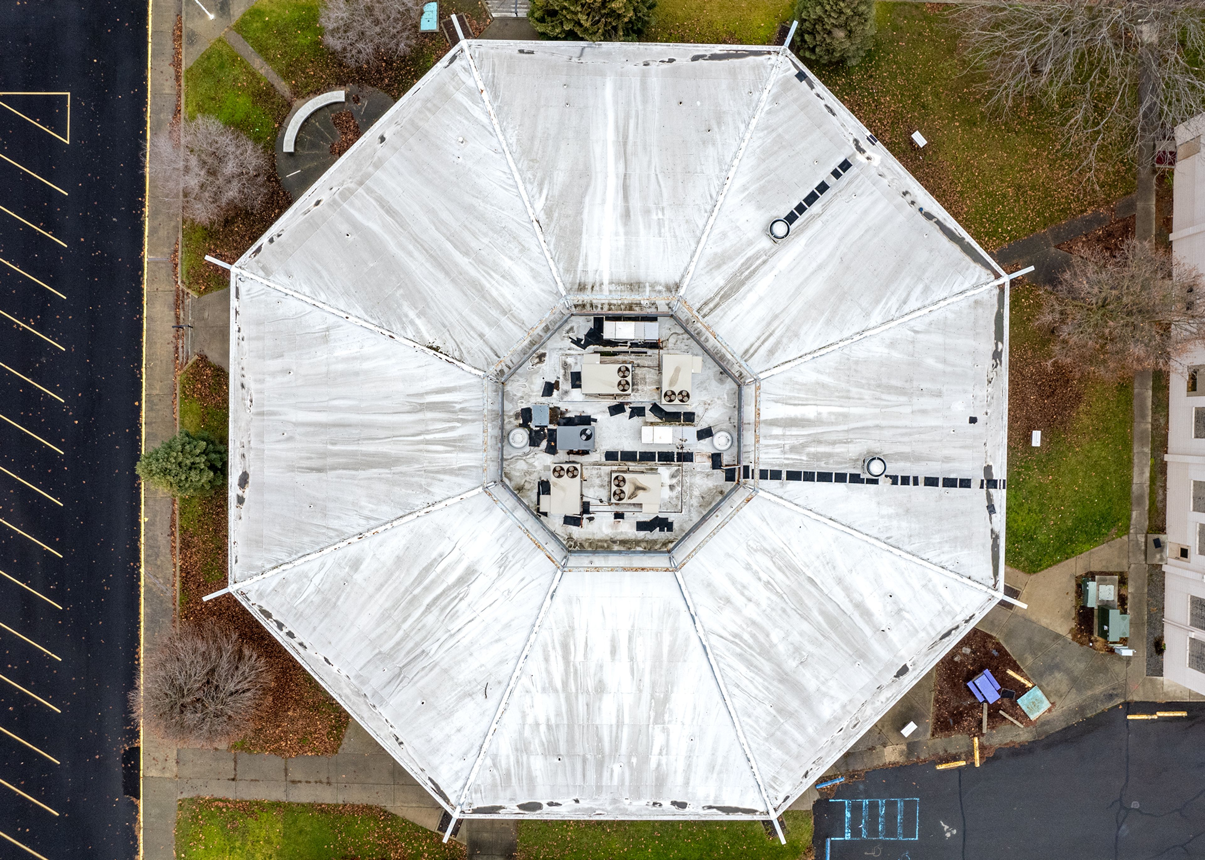 A drone photo taken Friday of the what will be become the location for the new Pinecrest Academy charter school in Normal Hill neighbor of Lewiston.