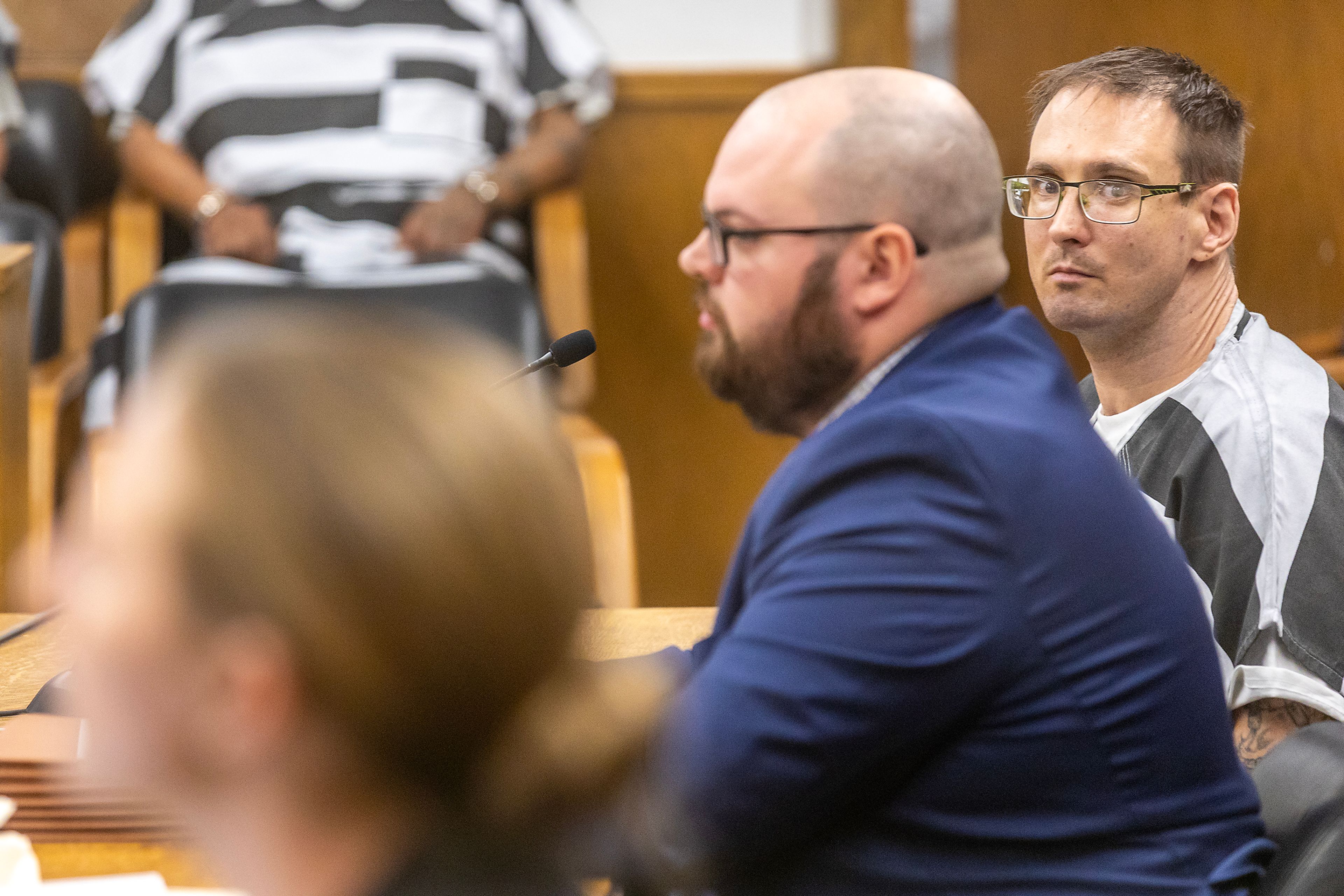 Timothy Allen sits in his sentencing for the aggravated battery Thursday at the Nez Perce County Courthouse in Lewiston.