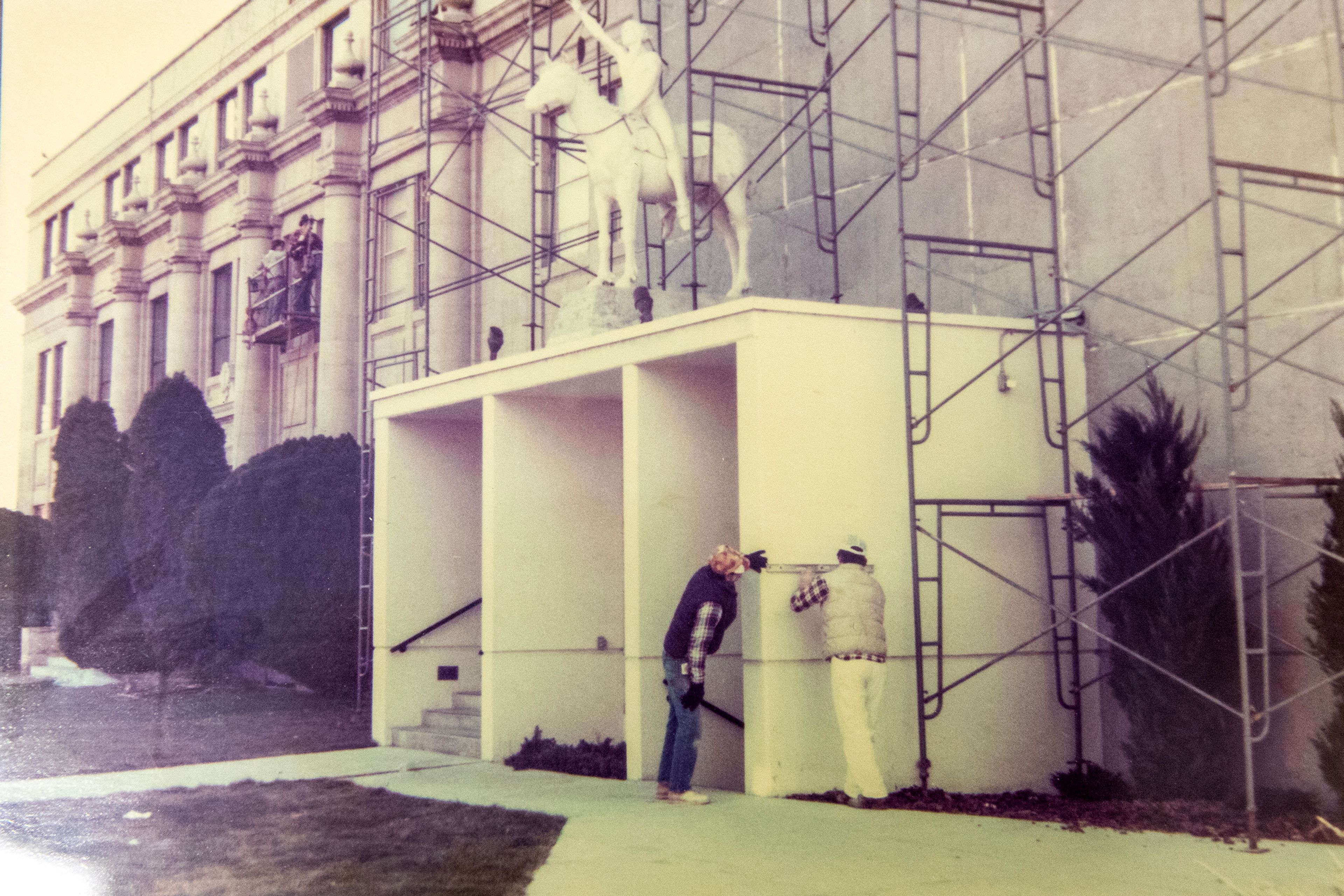 The installation of Indian summer is shown in a photograph Friday at the Nez Perce County Courthouse.