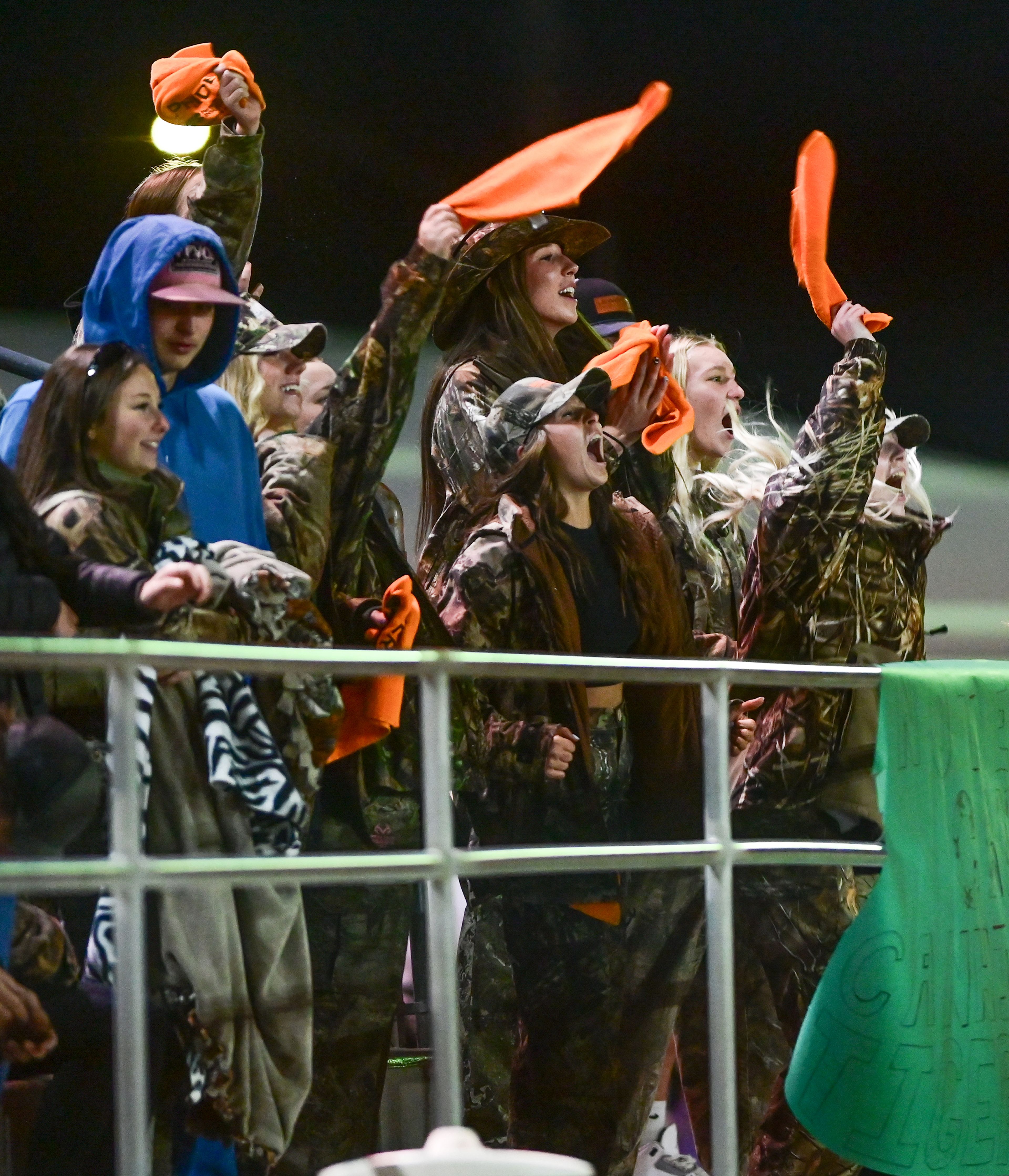 Kendrick fans cheer from the sidelines as the Tigers take on Logos Friday in Kendrick.,