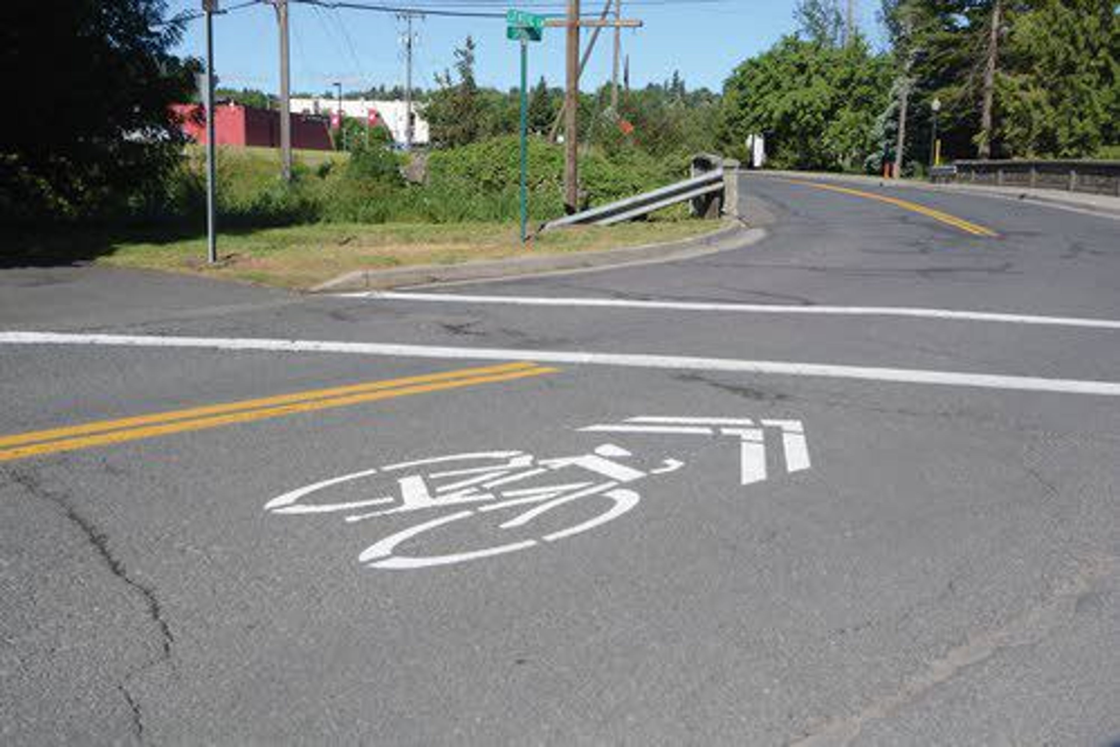 A bike path joins Washington State University to downtown Pullman.