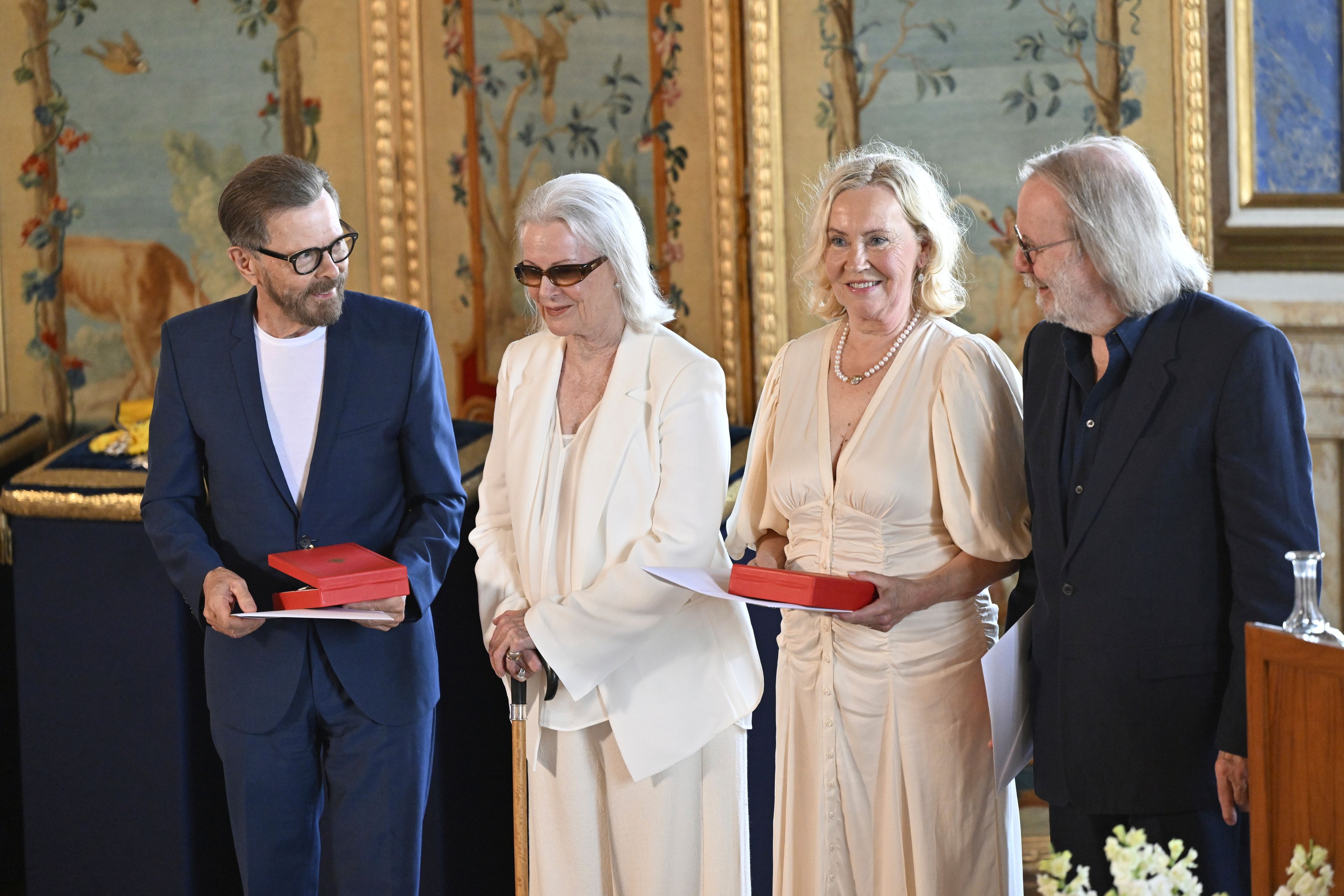 The music group ABBA with Björn Ulvaeus, Anni-Frid Lyngstad, Agnetha Fältskog and Benny Andersson will receive the Royal Vasa Order from Sweden's King Carl Gustaf and Queen Silvia at a ceremony at Stockholm Royal Palace on May 31 for outstanding contributions to Swedish and international music life.