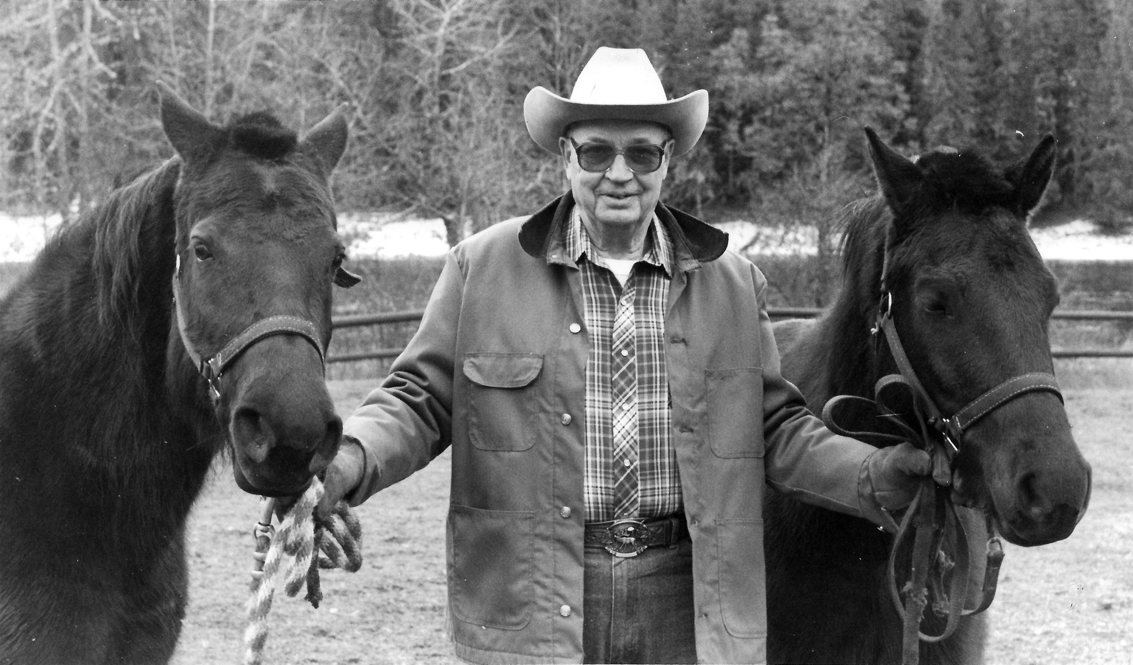 Orval Syron poses at his spread east of Kooskia with a couple of his 11 horses in this Michael Haberman photo published in the March 18, 1990, Lewiston Tribune. The accompanying story was one in Haberman's Elders series and told of Syron's love of literal horsepower, and how he built and rebuilt sleighs, wagons and carriages for the beasts to pull. Syron reminisced about growing up in the 1920s on a farm near Nezperce and going on nightime sleigh rides in the winters to his grandparents' place to listen to their radio. He also recalled the work on the farm, which had no electricity: "I can remember when I was 12 years old driving nine horses on a three-bottom gang plow." Readers who would like to share their historical photos (20 years or older) from throughout the region may do so by emailing them to blasts@lmtribune.com or submitting them to: Blast from the Past, P.O. Box 957, Lewiston, ID 83501. Questions? Call Jeanne M. DePaul at (208) 848-2221.