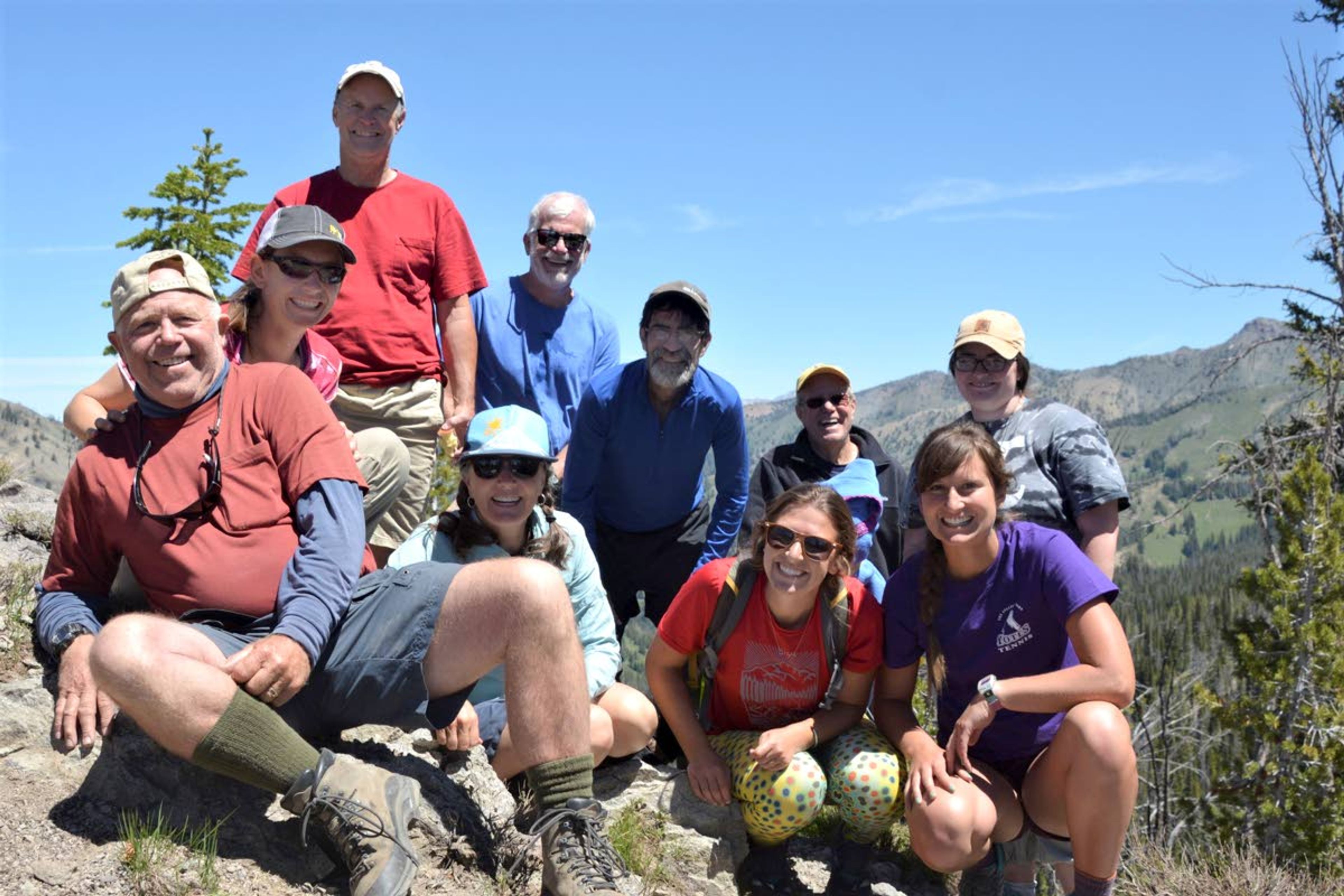 The Source to the Sea team takes a group photo at the source of the Salmon River in the Sawtooth Mountains.