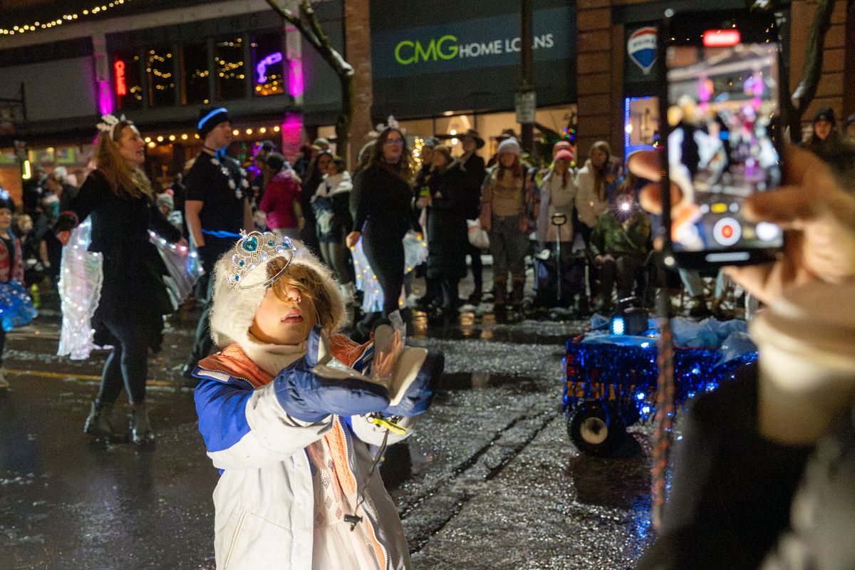 Moscow parade lights up the sky